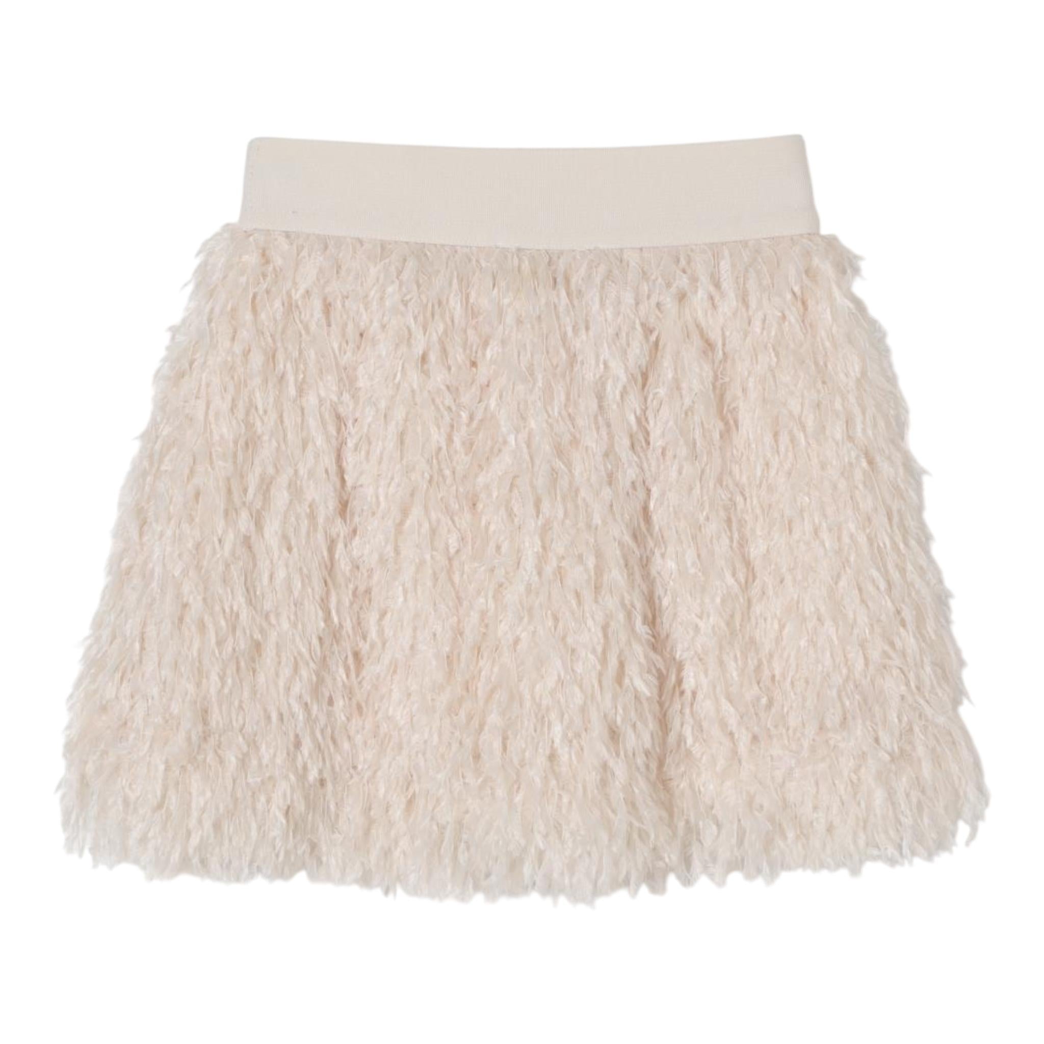 MISS BLUMARINE gonna tinta unita con piume Panna per Neonata IF4129 PANNA MISS BLUMARINE