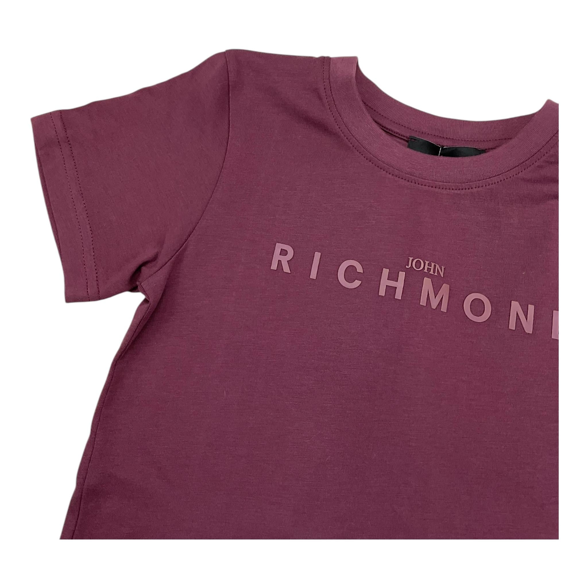 JOHN RICHMOND t-shirt girocollo tinta unita con stampa logo Vinaccio per Bambino RBA25009TS VINACCIO JOHN RICHMOND