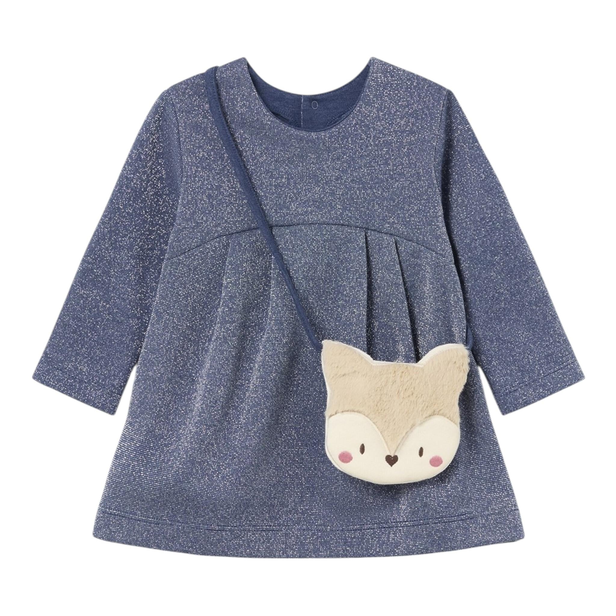 MAYORAL abito tinta unita con pochette girocollo Blu per Neonata 2915X BLU MAYORAL