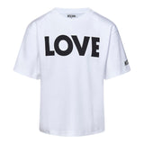 MOSCHINO t-shirt girocollo tinta unita con stampa Bianco per Bambina HDM06H BIANCO MOSCHINO