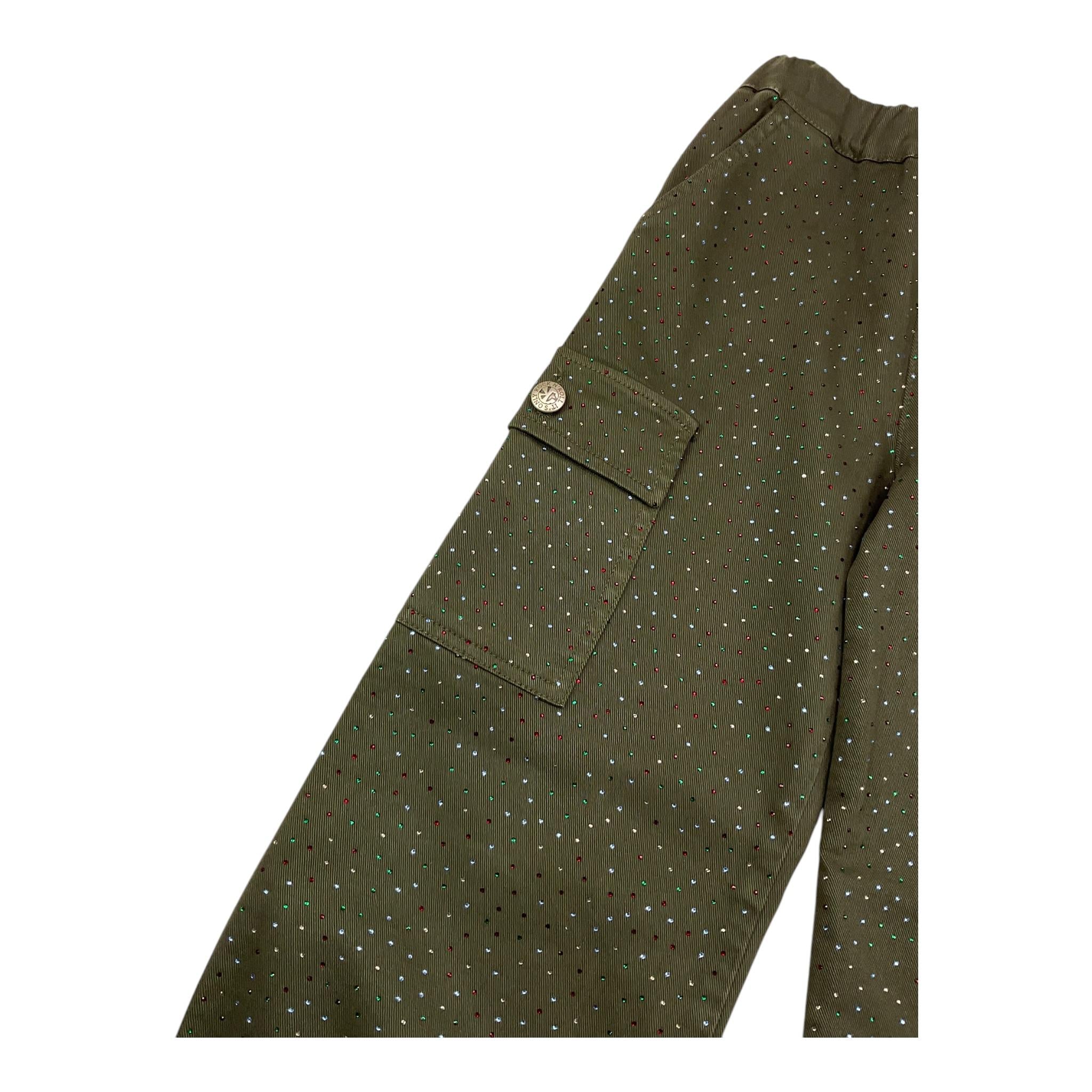 JOHN RICHMOND pantalone tinta unita con elastico in vita e brillantini Verde per Bambina RGA25137PA VERDE JOHN RICHMOND
