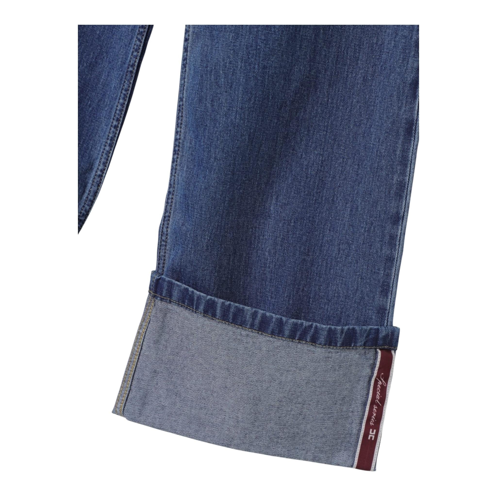 ELISABETTA FRANCHI jeans tinta unita modello a palazzo Blu per Bambina EFPA253XX BLU ELISABETTA FRANCHI