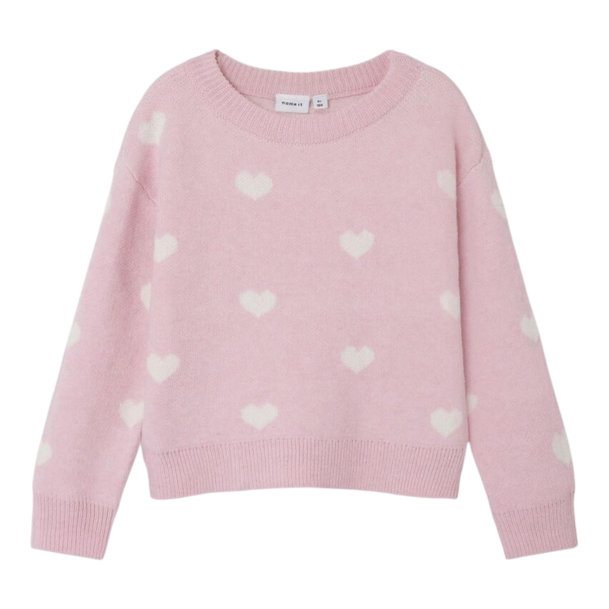 NAME IT maglia girocollo tinta unita con stampa cuori Rosa per Bambina 13235240 ROSA NAME IT