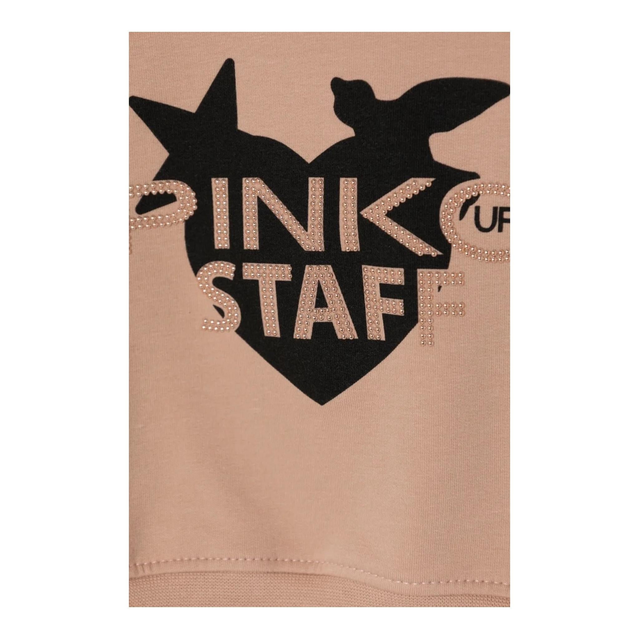 PINKO felpa girocollo tinta unita con stampa Rosa per Bambina F4PIBGSW170 ROSA PINKO