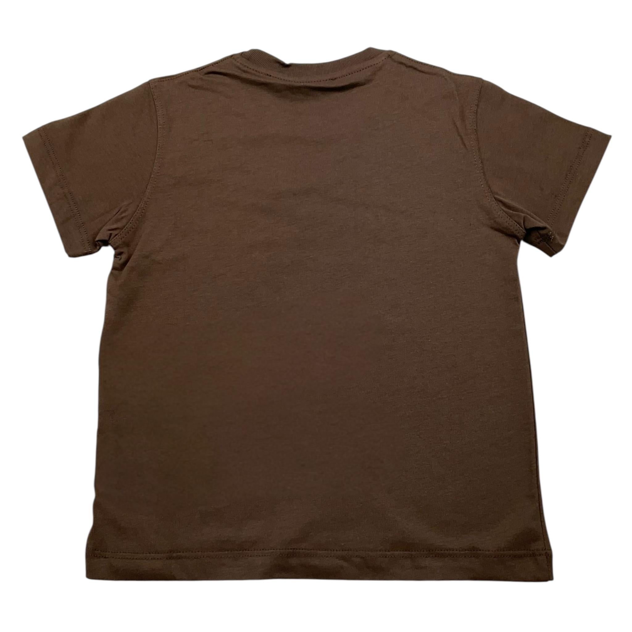 I'M BRIAN t-shirt girocollo tinta unita con logo Marrone per Bambino TS3142JXX MARRONE I'M BRIAN