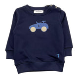TRUSSARDI felpa chiusa girocollo tinta unita con stampa in contrasto Blu per Neonato TIA25117F BLU TRUSSARDI