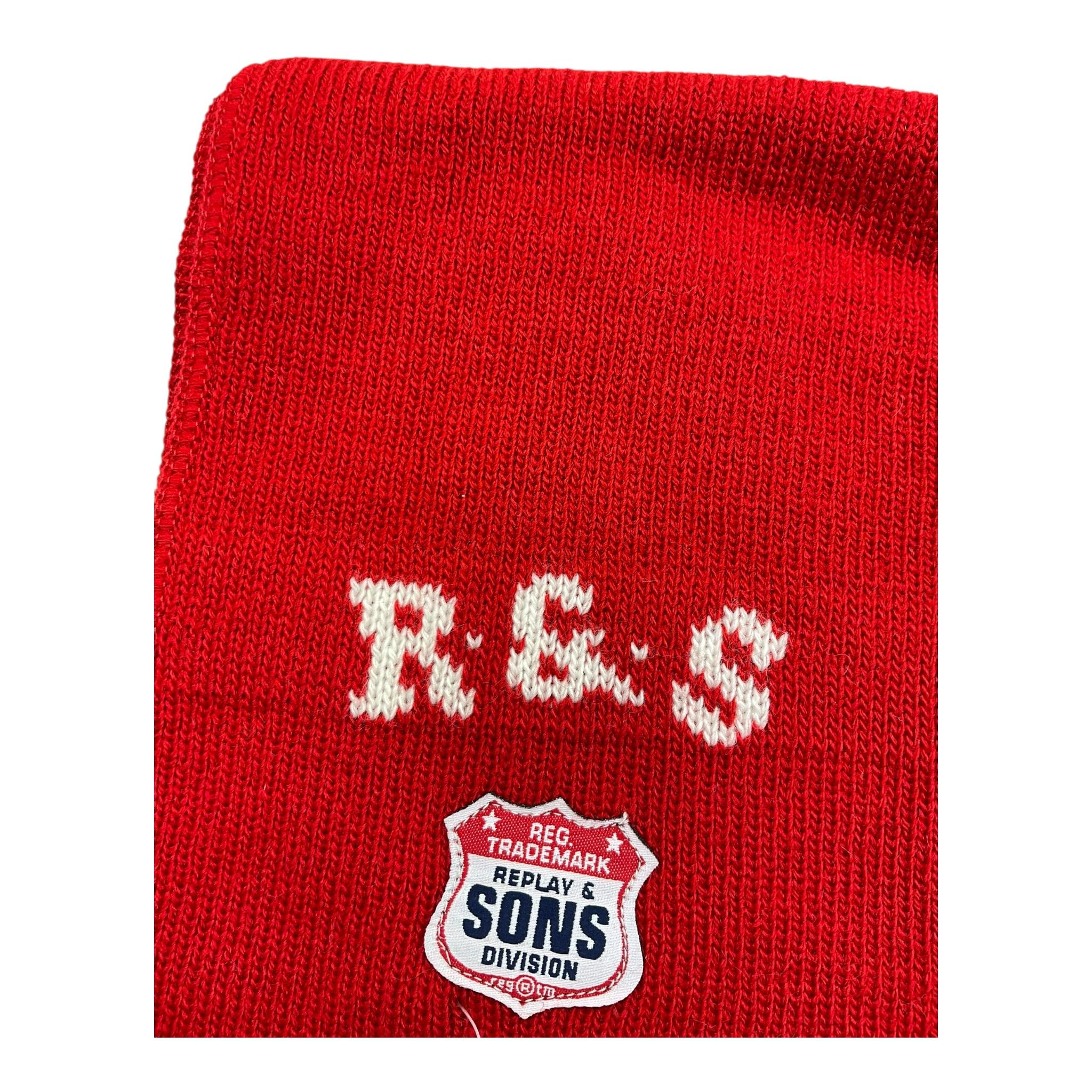 REPLAY & SONS sciarpa tinta unita con ricami Rosso per Bambino Q105 ROSSO REPLAY & SONS