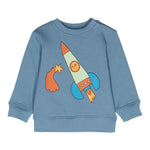 STELLA McCARTNEY felpa girocollo tinta unita con stampa in contrasto Blu per Neonato TV4520 BLU STELLA McCARTNEY