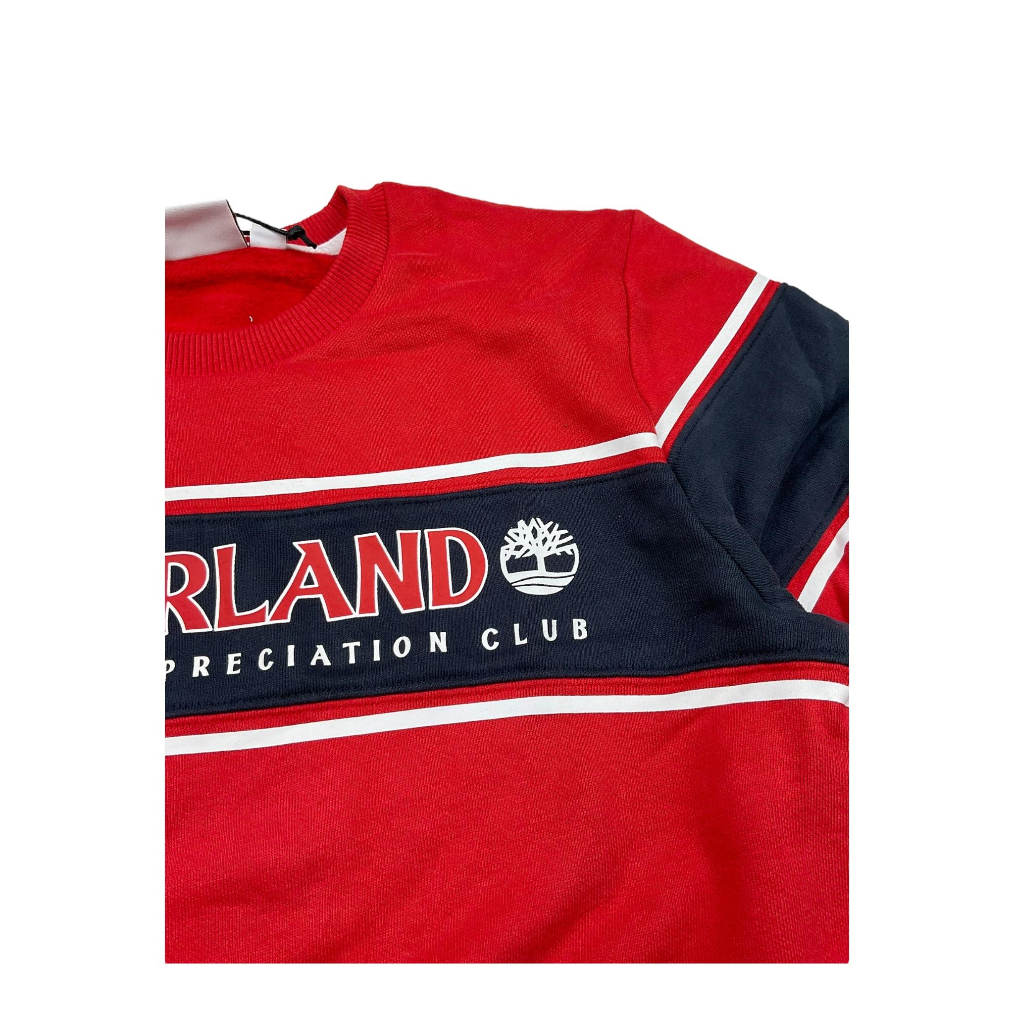 TIMBERLAND felpa chiusa girocollo tinta unita con logo Rosso per Bambino T25U57 ROSSO TIMBERLAND