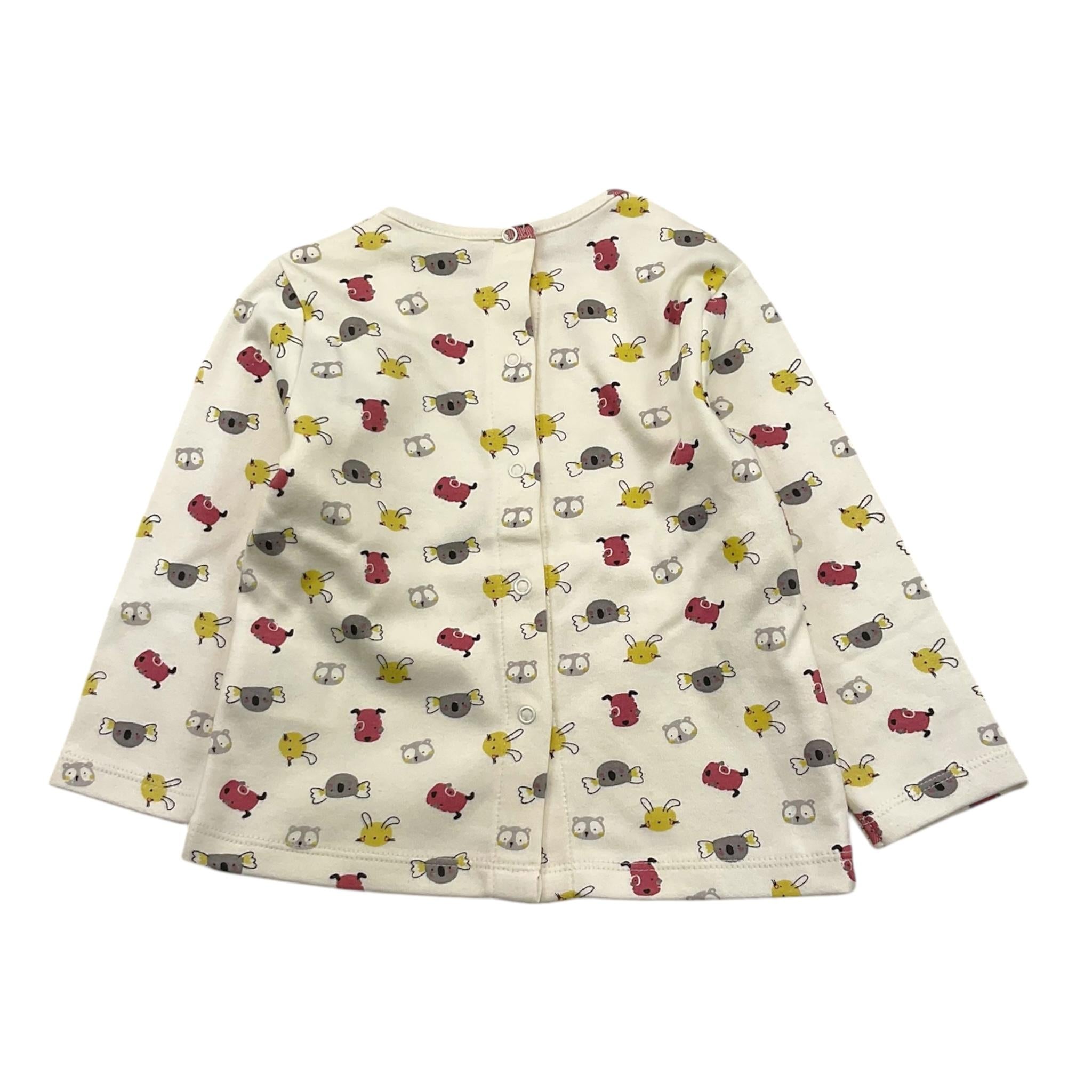 YATSI BABY shirt tinta unita girocollo con stampa animali Panna per Neonato 24431569 PANNA YATSI BABY