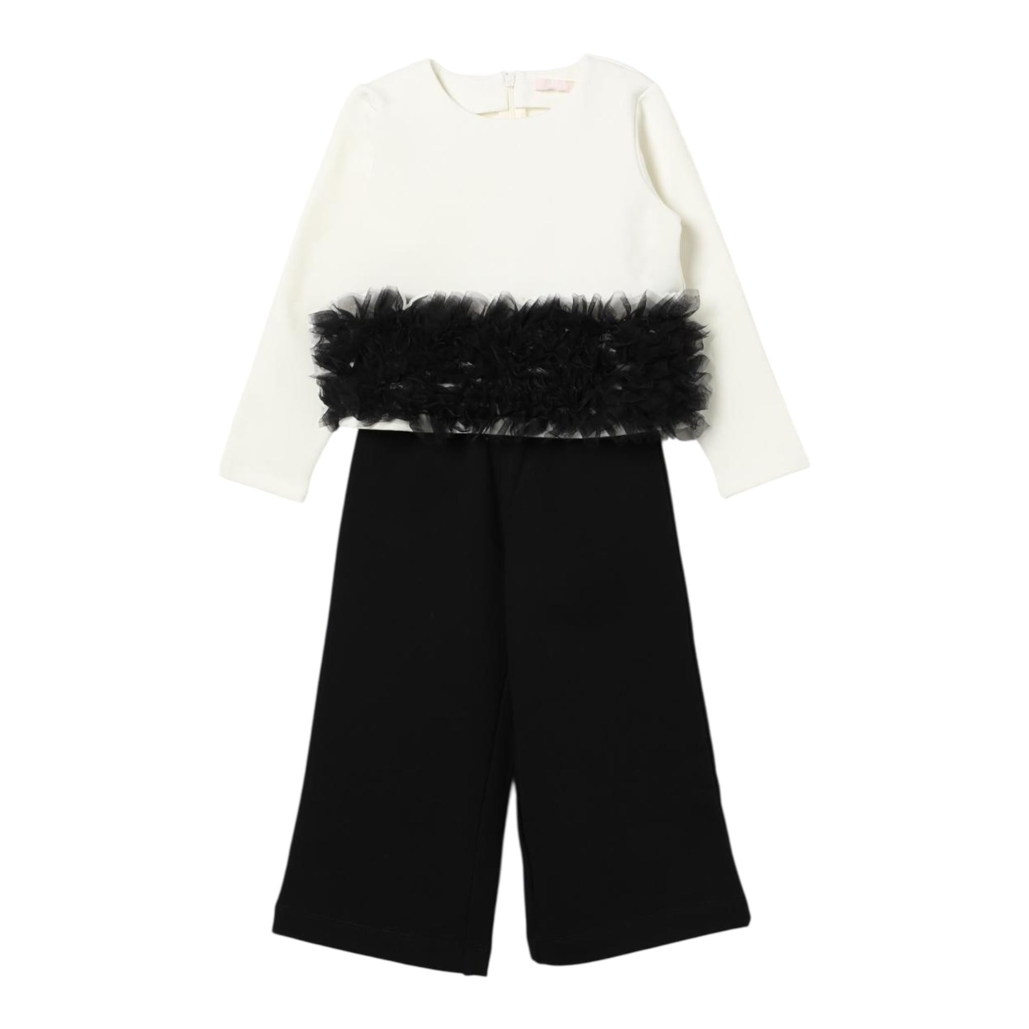 LIU JO completo 2pz felpa-pantalone bicolore Bianco/nero per Bambina KF4111F0939 BIANCO/NERO LIU JO