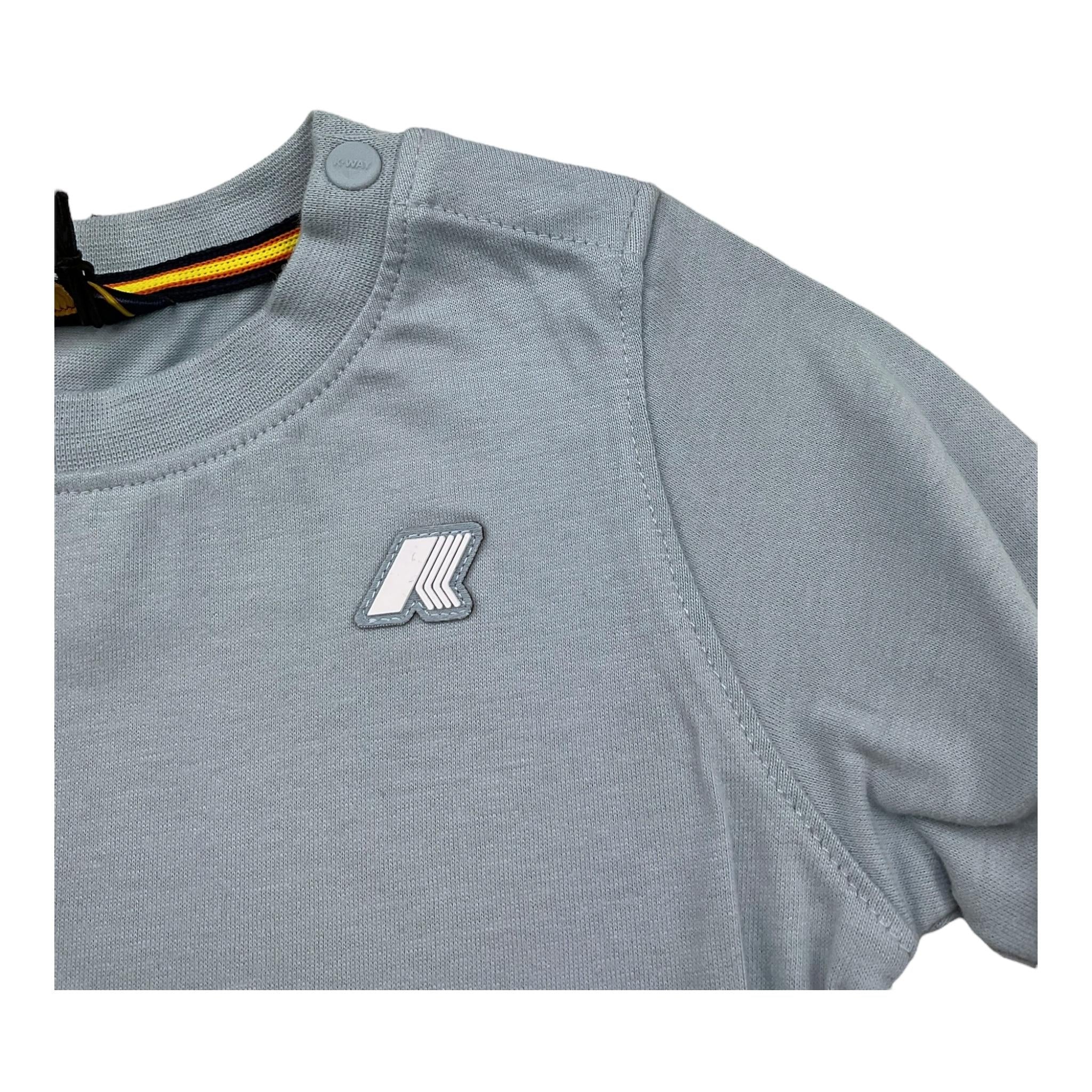 K-WAY shirt girocollo tinta unita con logo Azzurro per Neonato K6123WWXXX AZZURRO K-WAY
