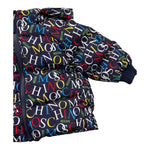 MOSCHINO giubbino tinta unita logato con zip e cappuccio Blu per Neonato MUS031 BLU MOSCHINO