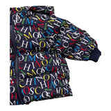 MOSCHINO giubbino tinta unita logato con zip e cappuccio Blu per Neonato MUS031 BLU MOSCHINO