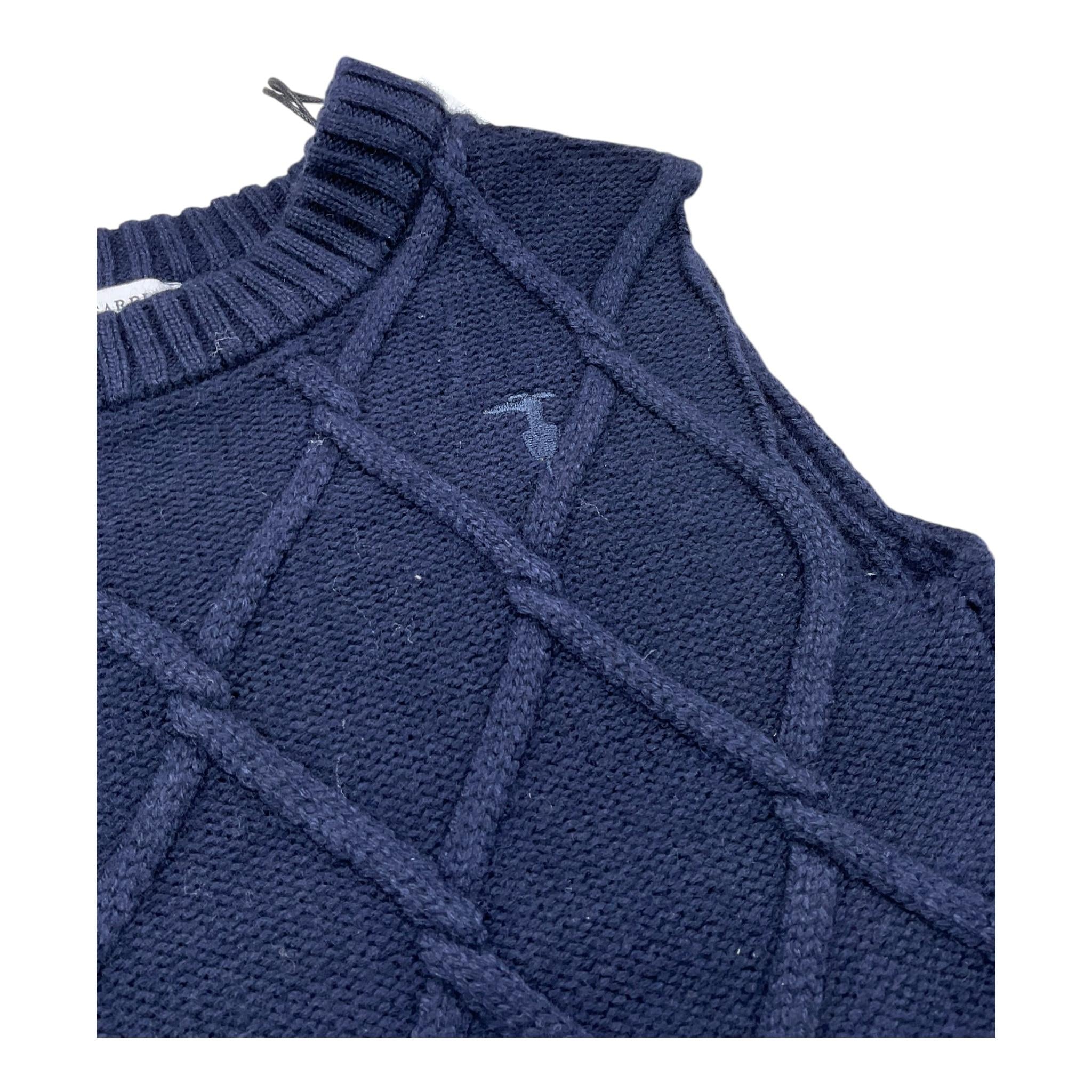 TRUSSARDI gilet in filo tinta unita Blu per Bambino TGA25034MA BLU TRUSSARDI