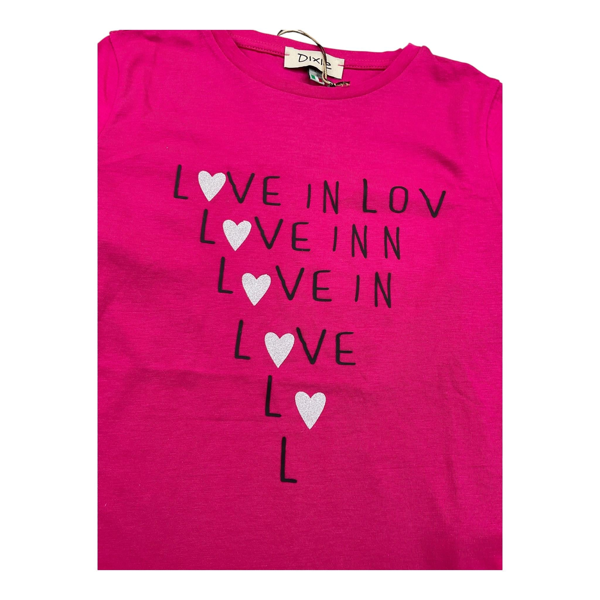 DIXIE shirt girocollo tinta unita con stampe in contrasto Fuxia per Bambina LB38030G42 FUXIA DIXIE