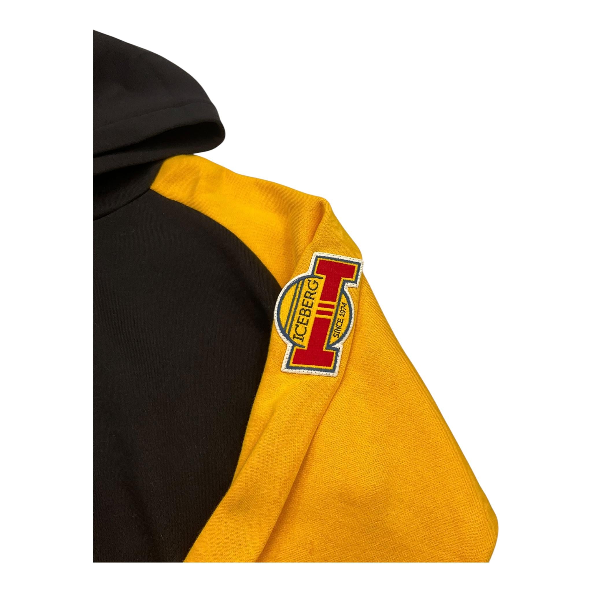 ICEBERG felpa chiusa con cappuccio bicolore Nero/giallo per Bambino MFICE5311JX NERO/GIALLO ICEBERG