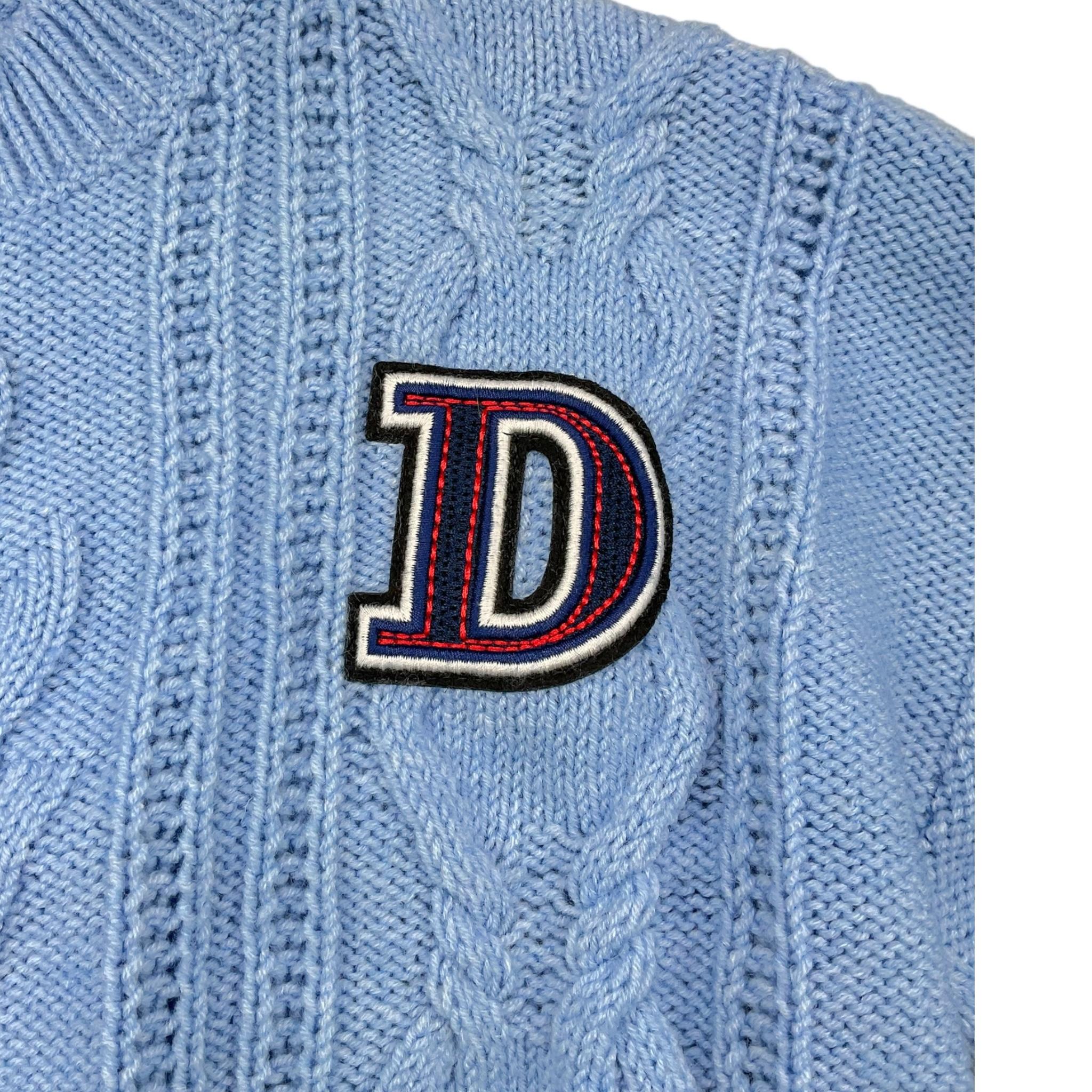 DONDUP maglia girocollo tinta unita con stampa Azzurro per Bambina DFMA019 AZZURRO DONDUP