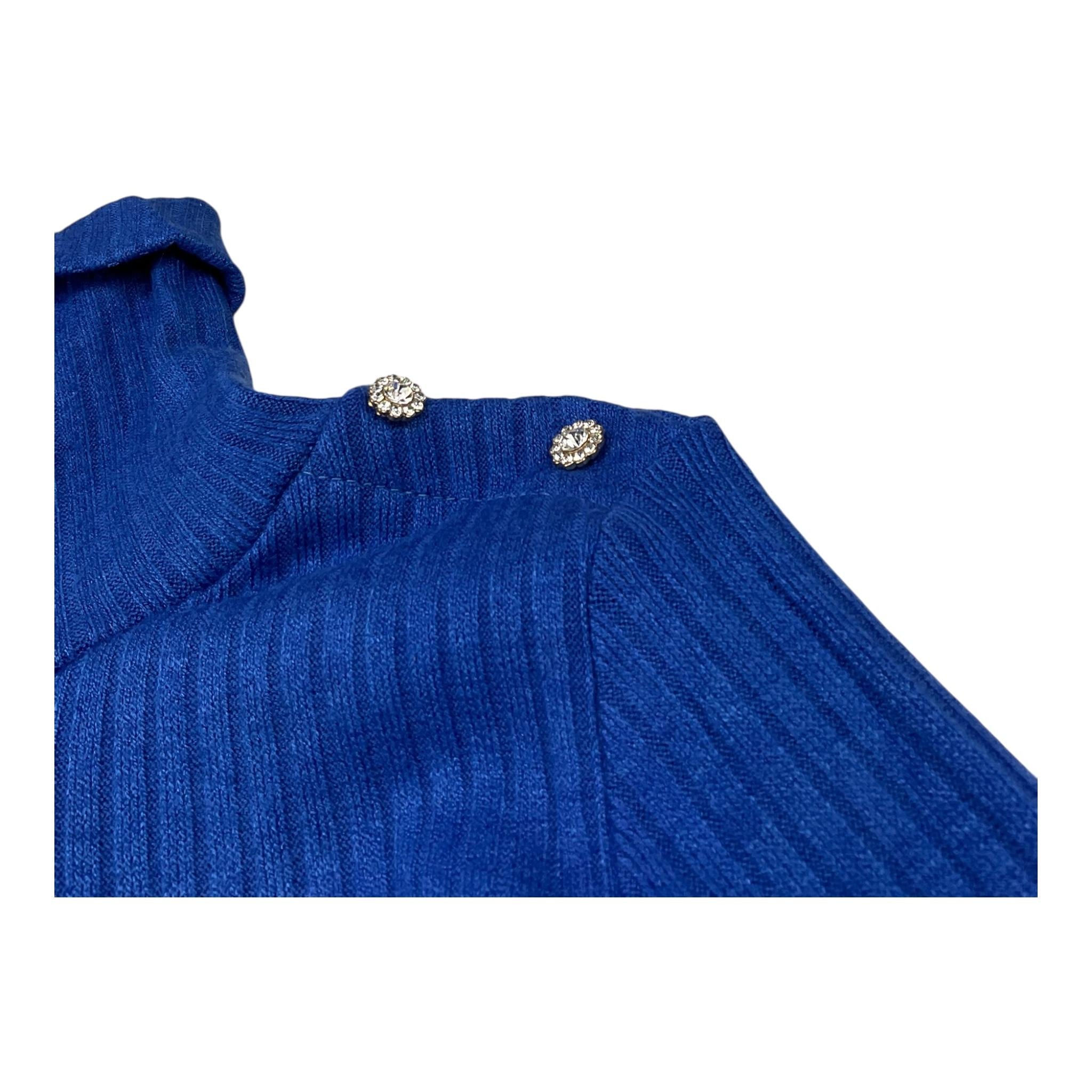 FUN & FUN abito in maglia tinta unita collo alto Cobalto per Bambina 15809 COBALTO FUN & FUN