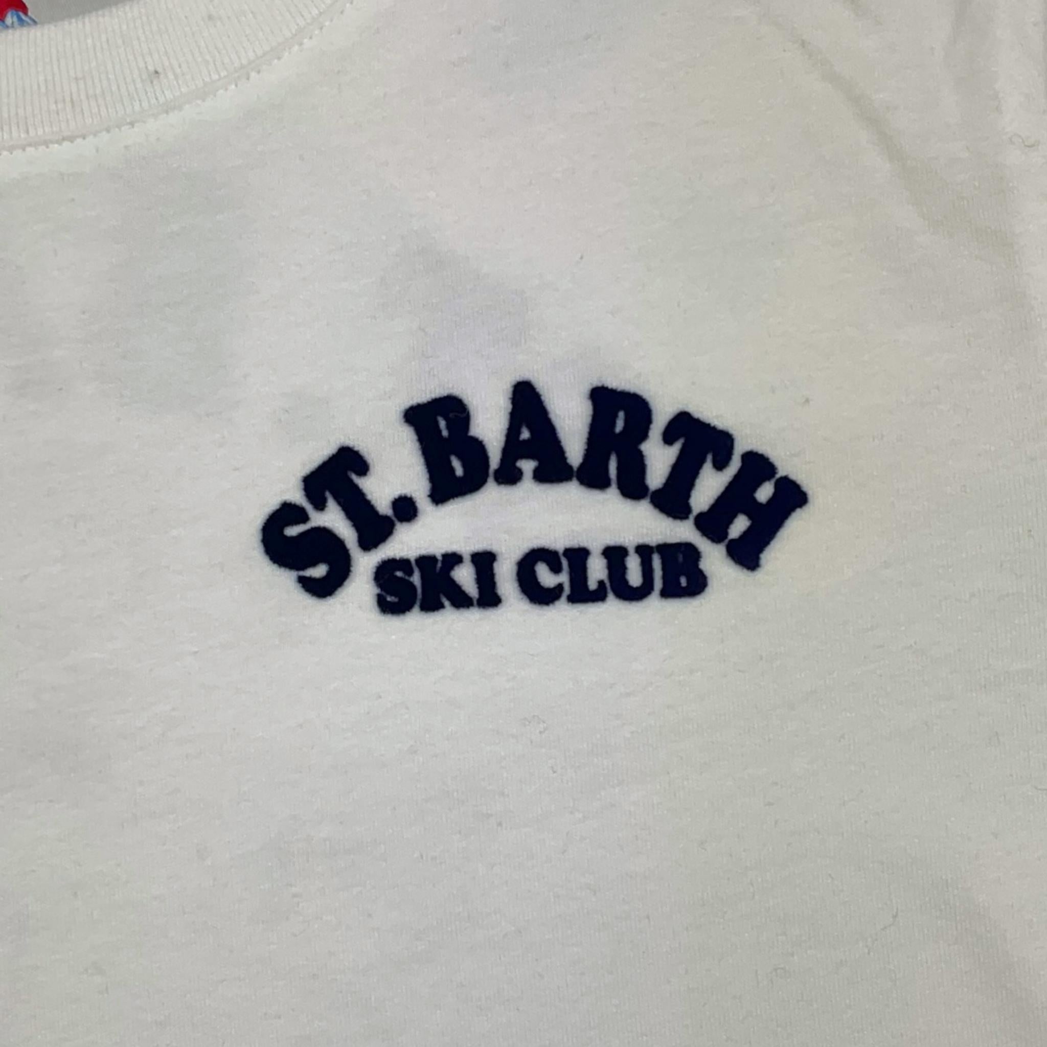 SAINT BARTH t-shirt girocollo tinta unita con stampa Bianco per Bambino 008371 BIANCO SAINT BARTH