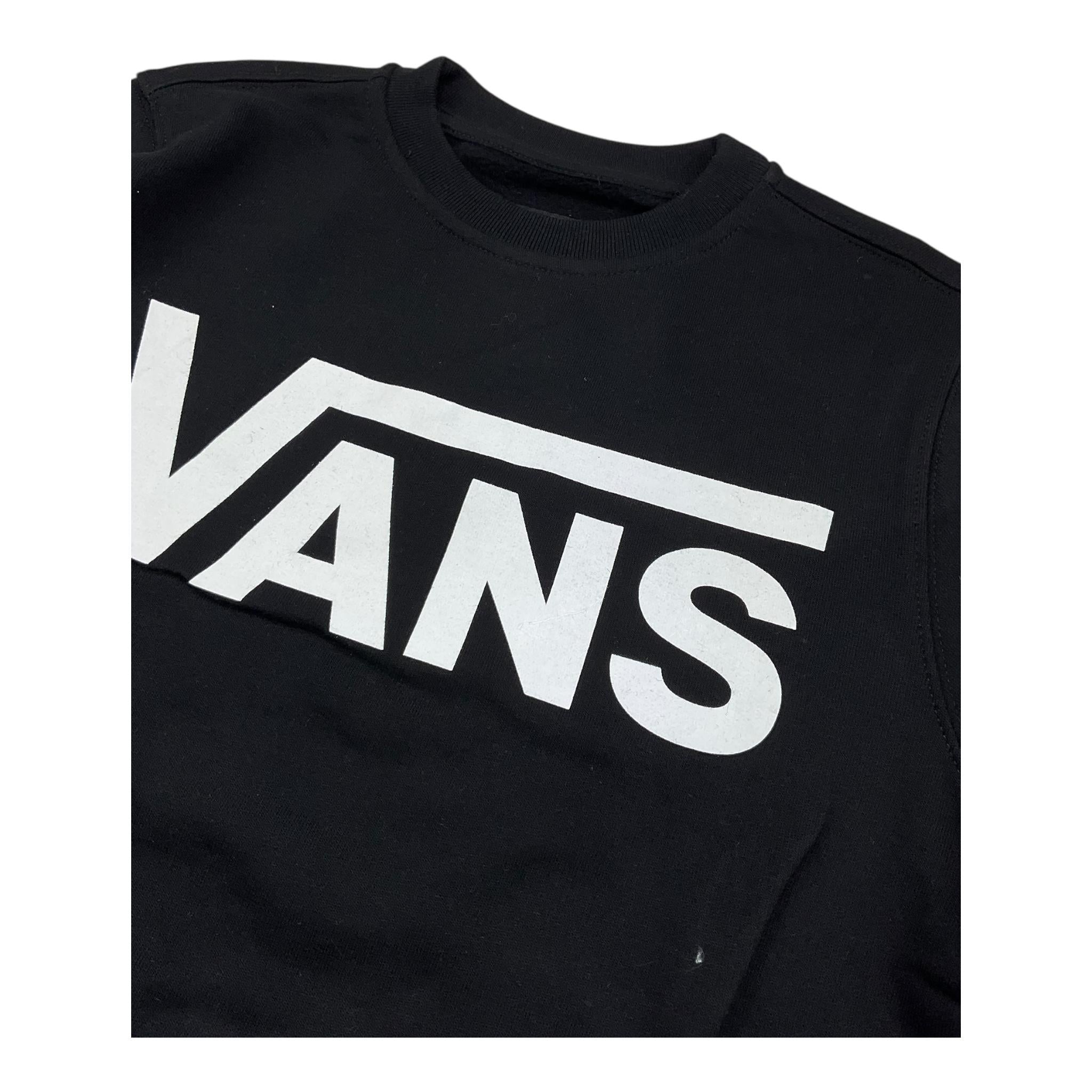 VANS felpa chiusa girocollo tinta unita con logo Nero per Bambino VN000K99BLK1 NERO VANS
