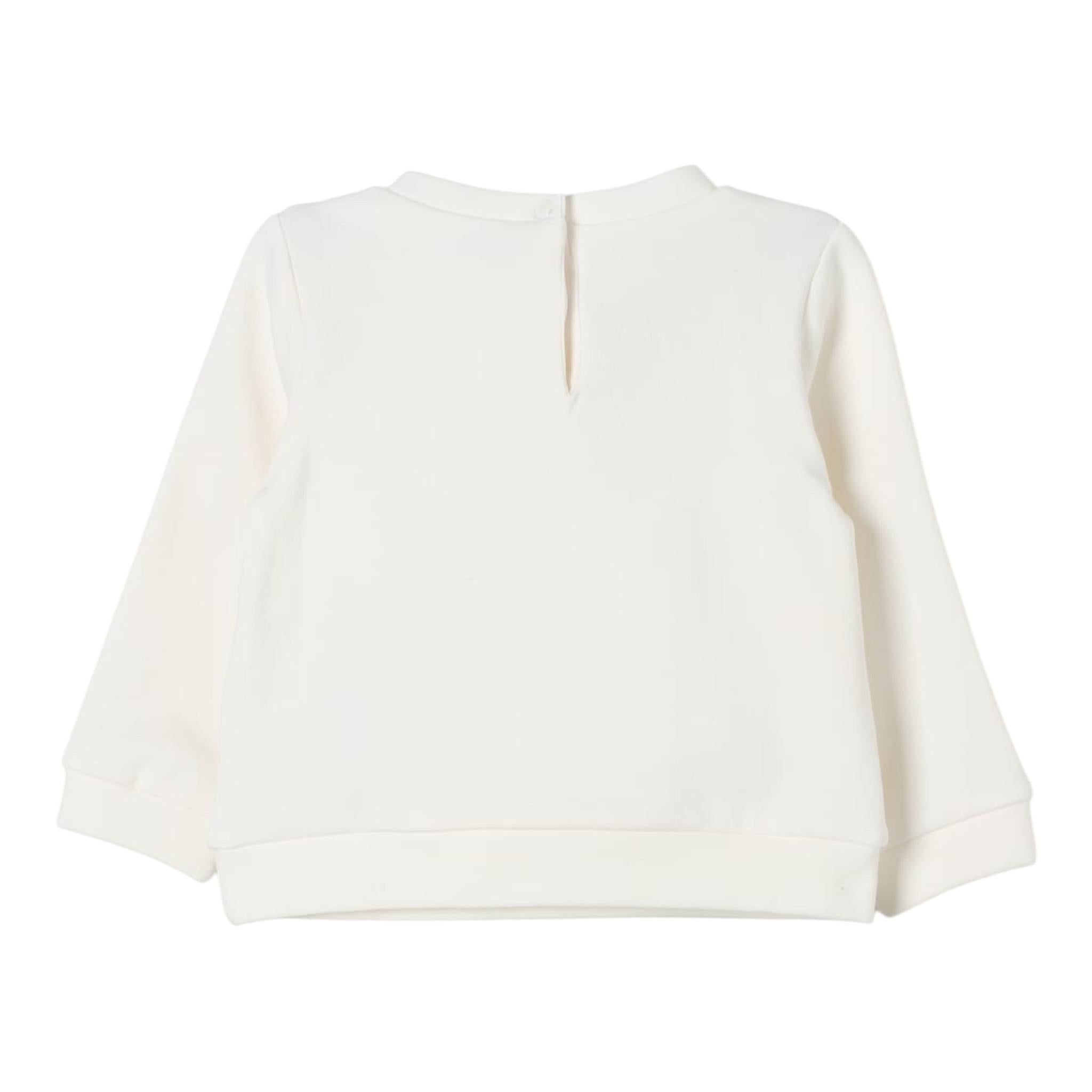 LIU JO felpa chiusa girocollo tinta unita con stampa brillantinata Panna per Neonata HF4038X PANNA LIU JO