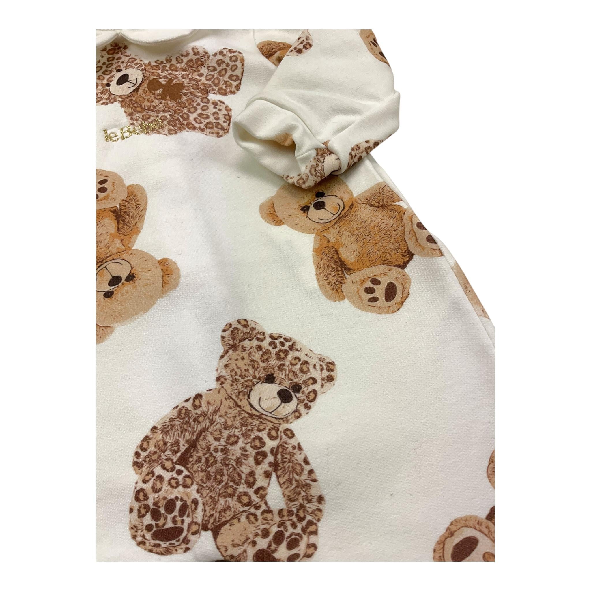 LE BEBE' tutina tinta unita con stampa Bianco per Neonata LBG6169 BIANCO LE BEBE'