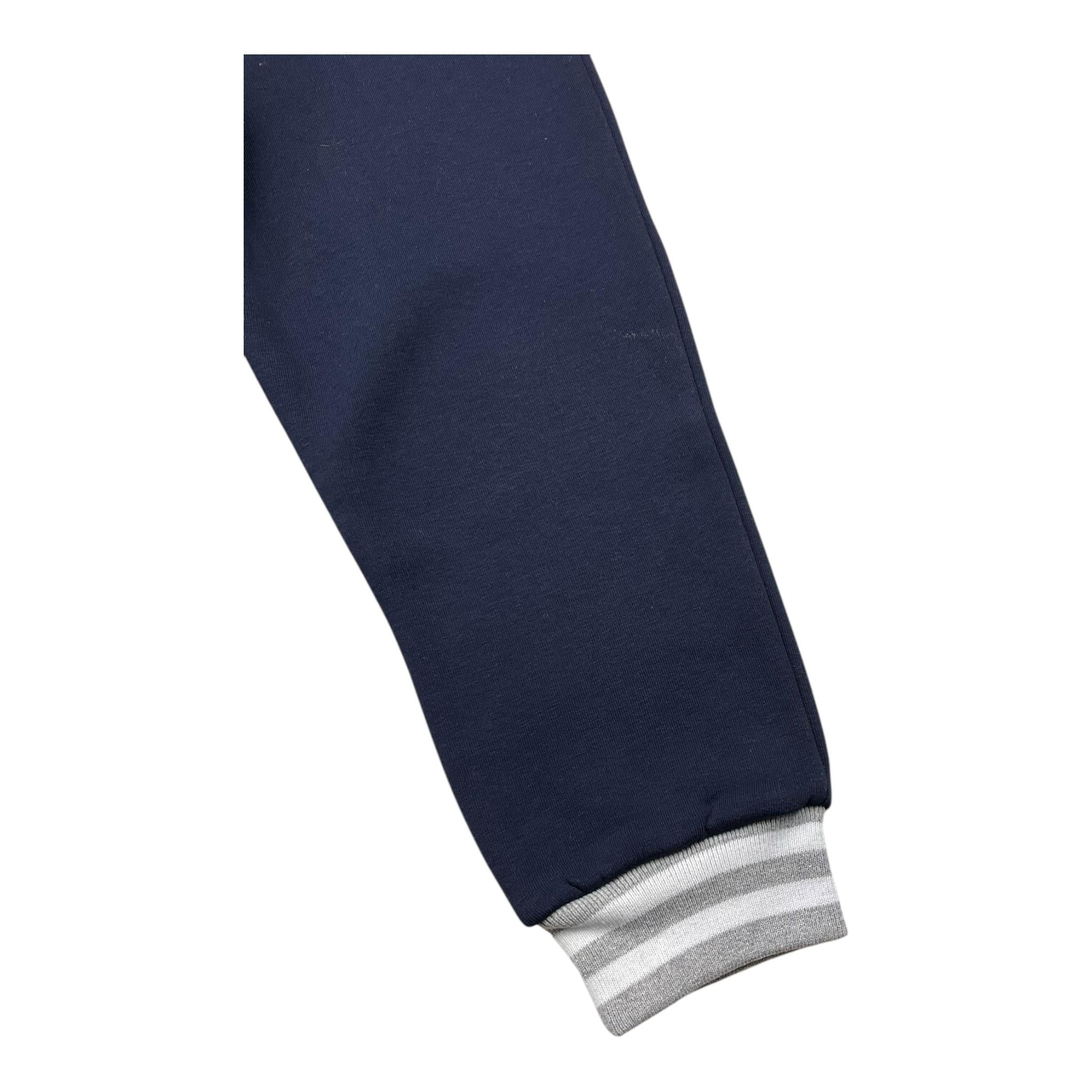 DETWELVE pantalone tuta tinta unita con elastici in contrasto Blu per Bambino CB654 BLU DETWELVE