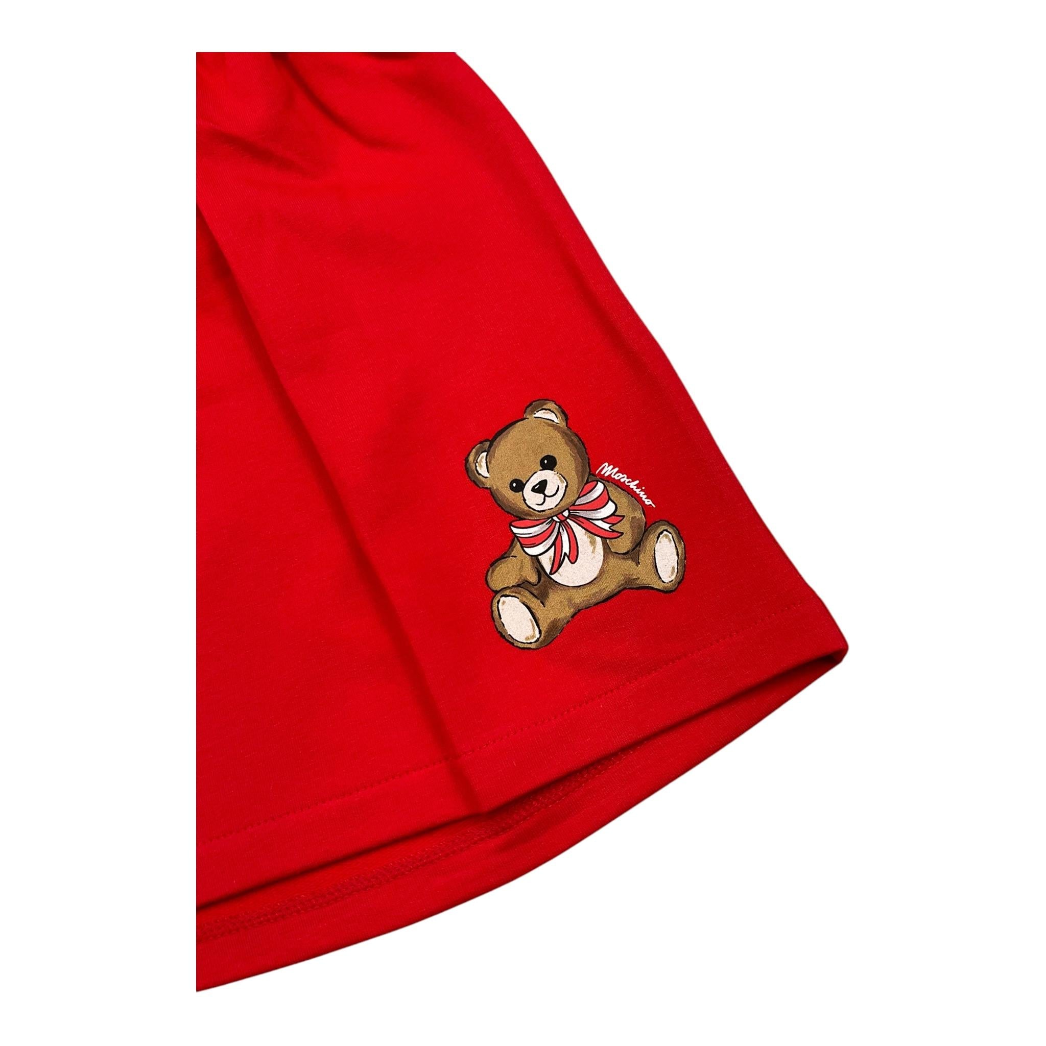 MOSCHINO gonna tinta unita con stampa Rosso per Bambina HDJ03X ROSSO MOSCHINO