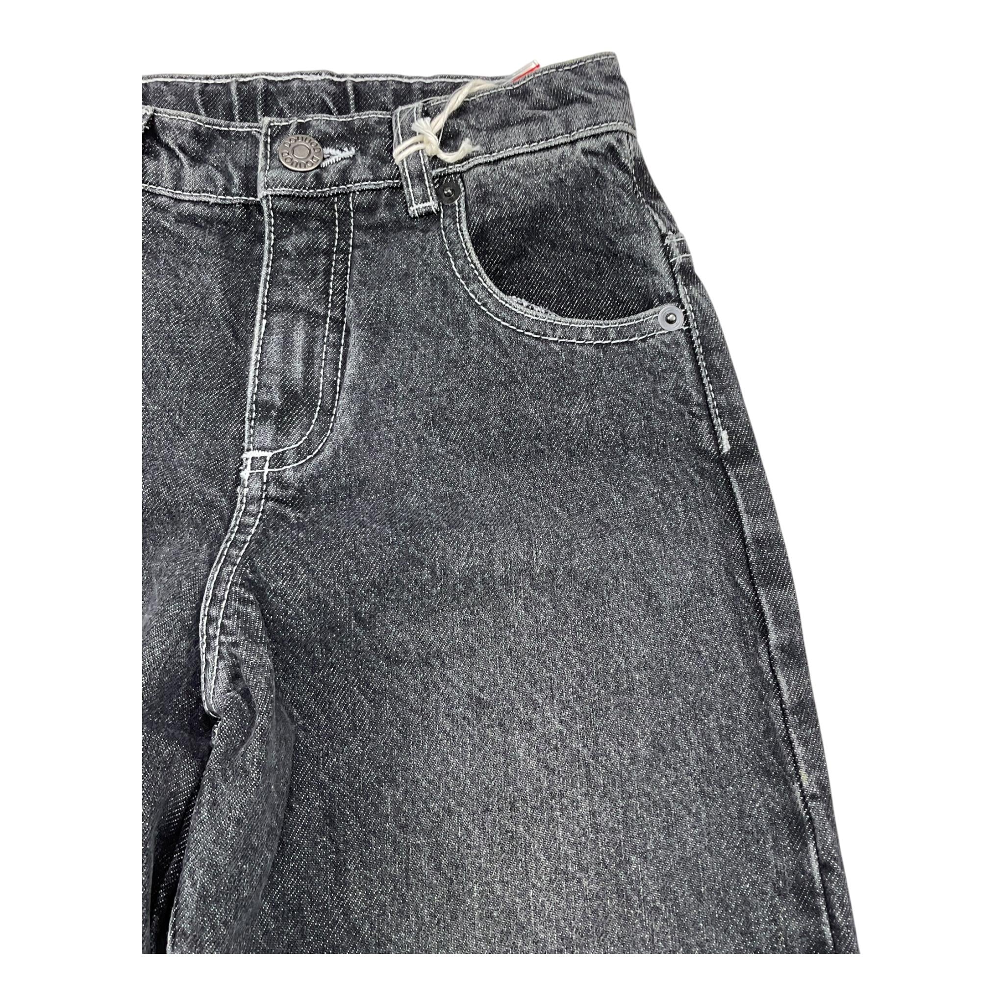 DOU DOU jeans tinta unita con girovita regolabile modello palazzo Nero per Bambina DV6P50XX NERO DOU DOU