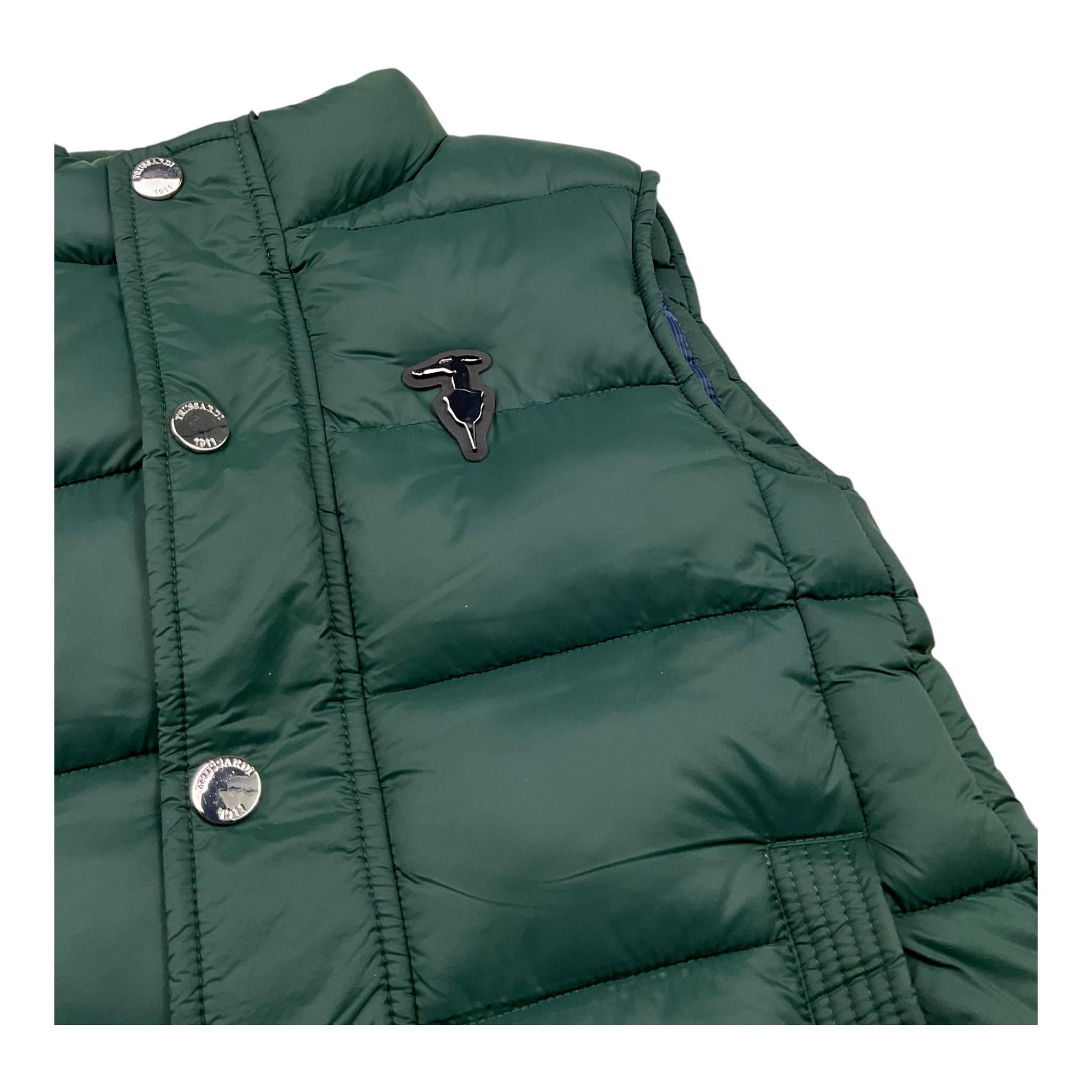 TRUSSARDI giubbino smanicato tinta unita con zip Verde per Bambino TBA25069GT VERDE TRUSSARDI