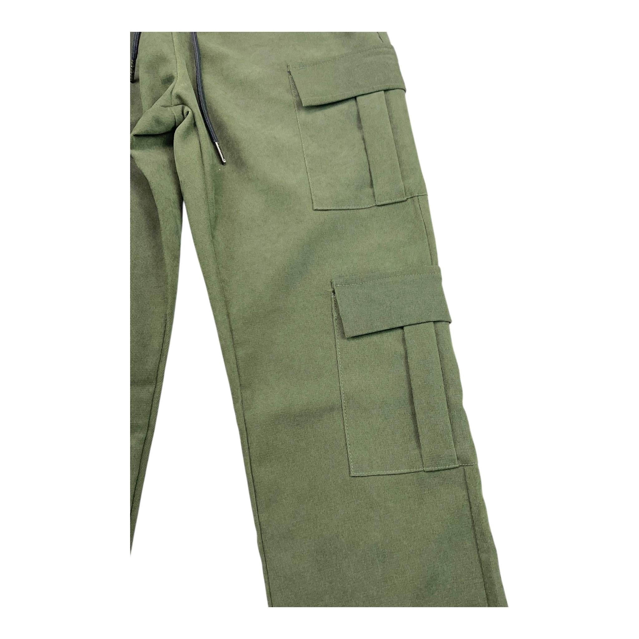 NEVER TOO pantalone tinta unita con elastico in vita Verde per Bambino NT2130R VERDE NEVER TOO