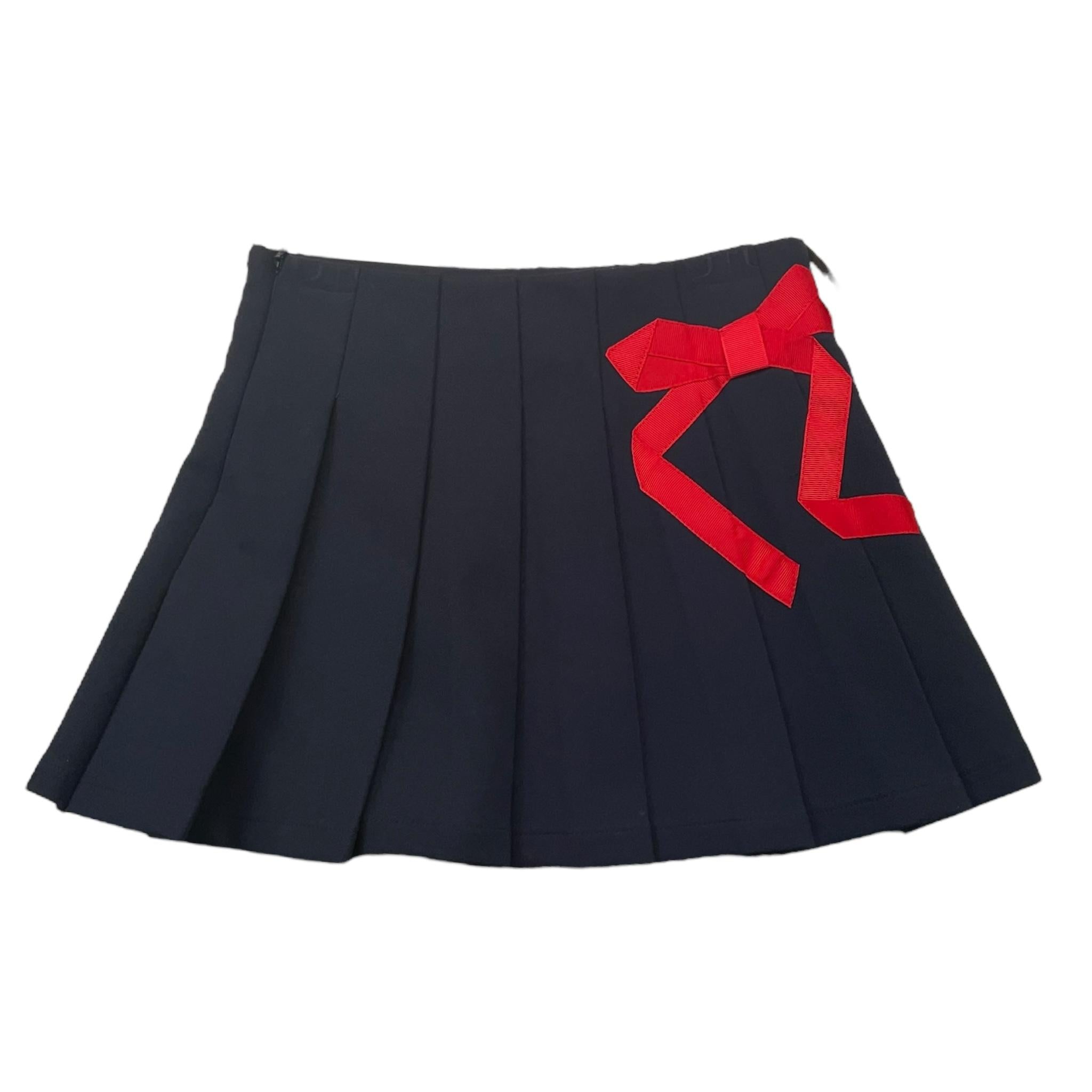 TRUSSARDI gonna tinta unita con fiocco Blu per Bambina TGA25074GO BLU TRUSSARDI