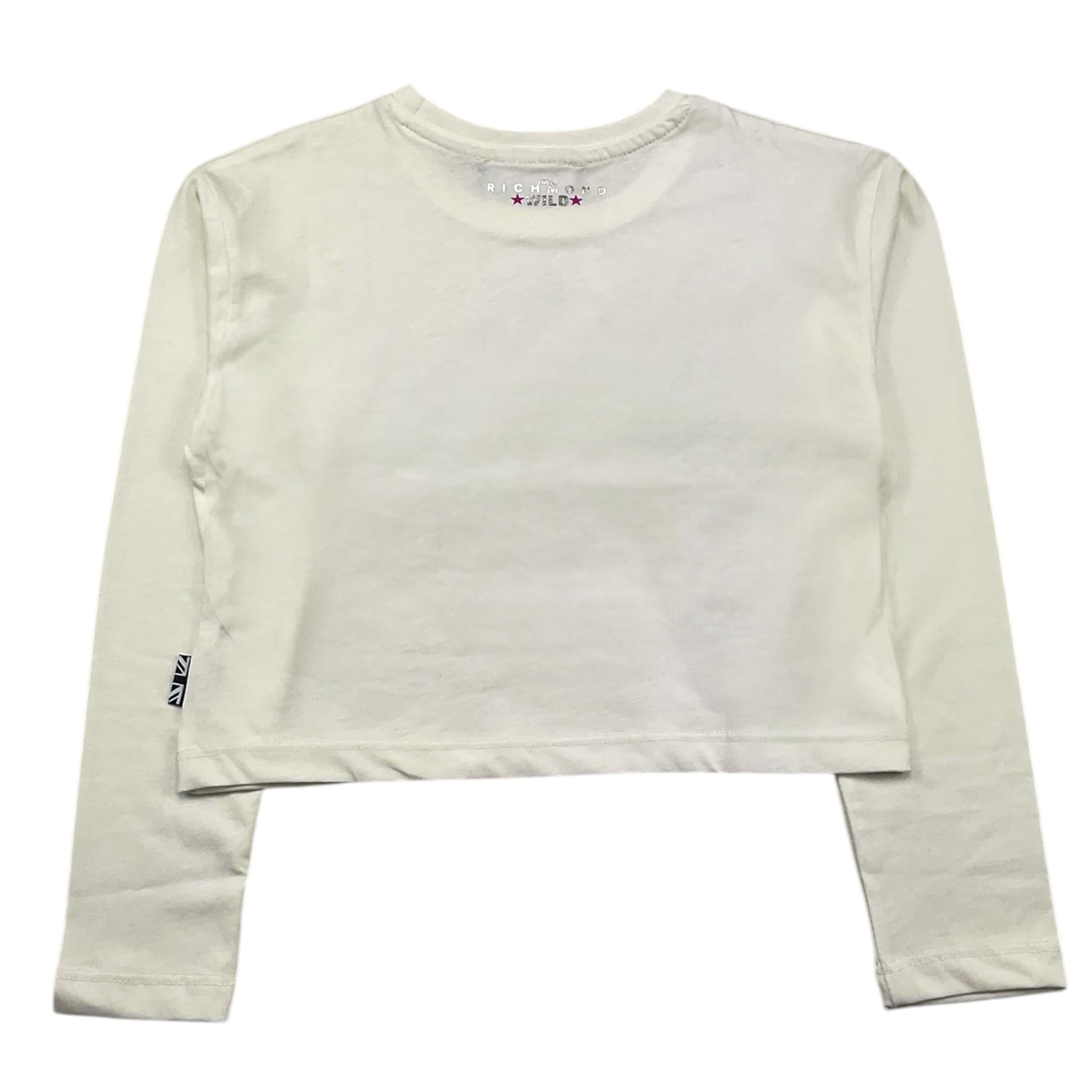 JOHN RICHMOND shirt modello crop tinta unita con stampa in contrasto Bianco per Neonata RGA24012TSN BIANCO JOHN RICHMOND