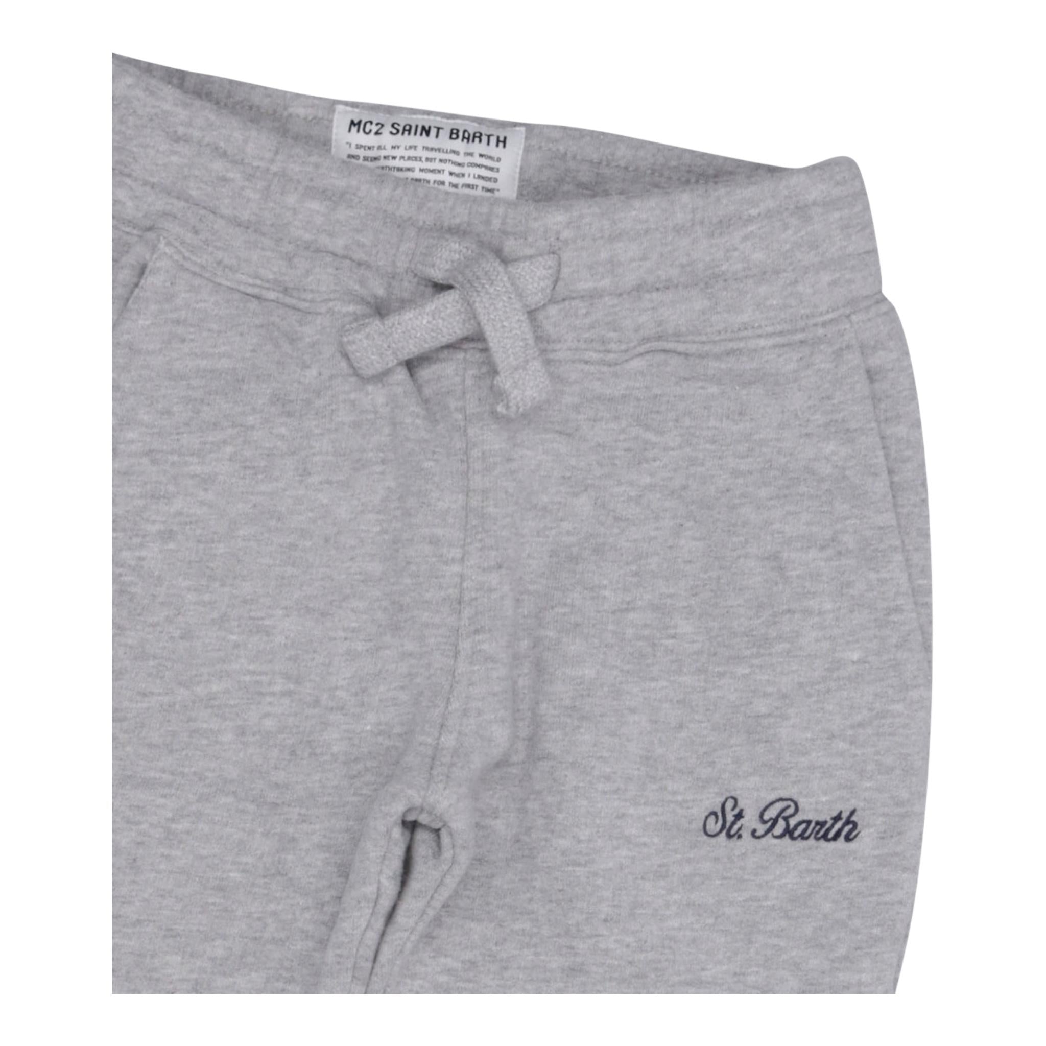 SAINT BARTH pantalone in tuta tinta unita con logo Grigio per Bambino BOLT0011 GRIGIO SAINT BARTH