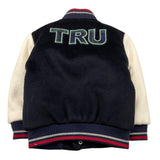 TRUSSARDI giubbino tinta unita modello college con maniche in contrasto Blu per Neonato TIA25029GB BLU TRUSSARDI