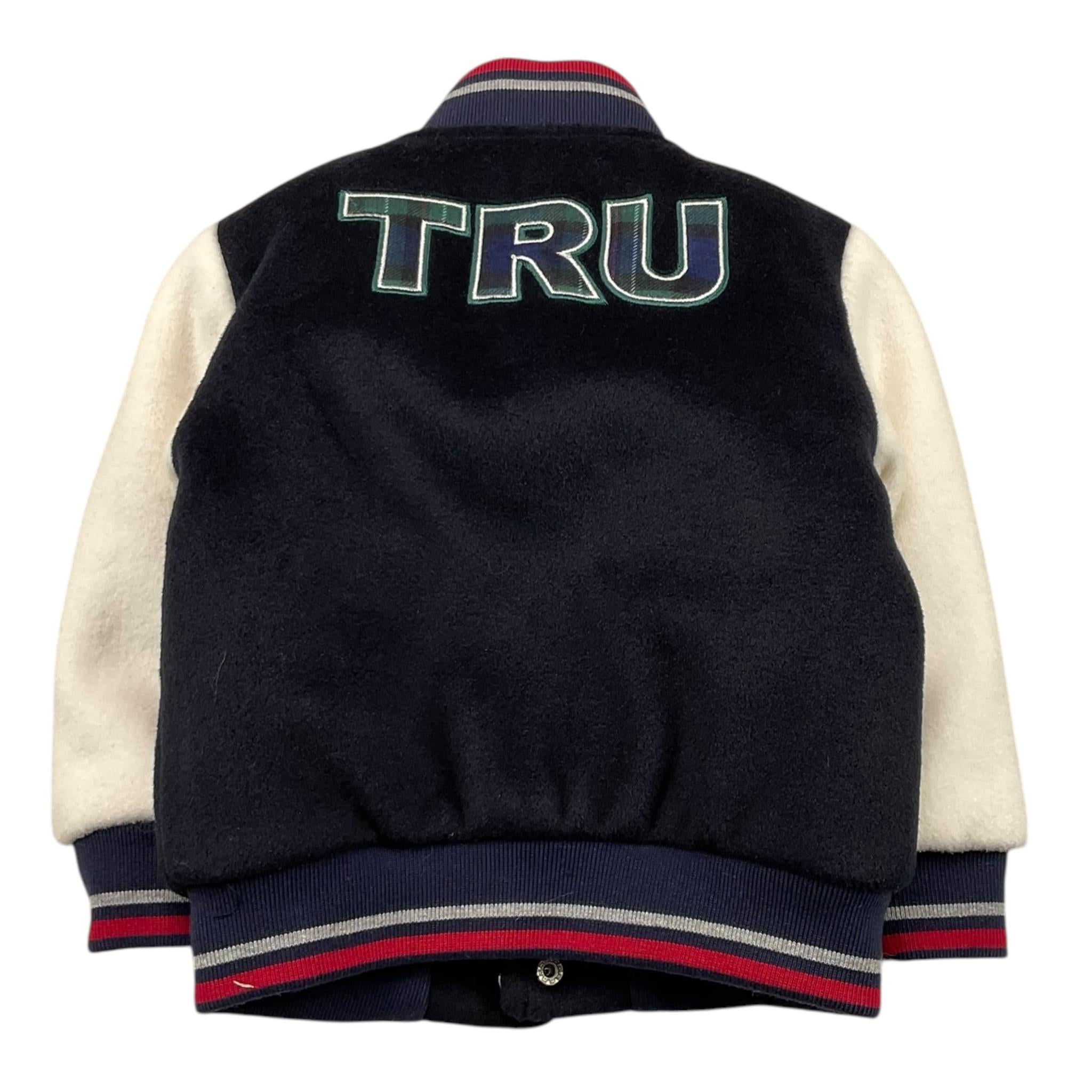 TRUSSARDI giubbino tinta unita modello college con maniche in contrasto Blu per Neonato TIA25029GB BLU TRUSSARDI