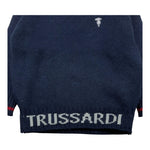 TRUSSARDI maglia girocollo tinta unita con stampa logo Blu per Neonato TIA25051MA BLU TRUSSARDI