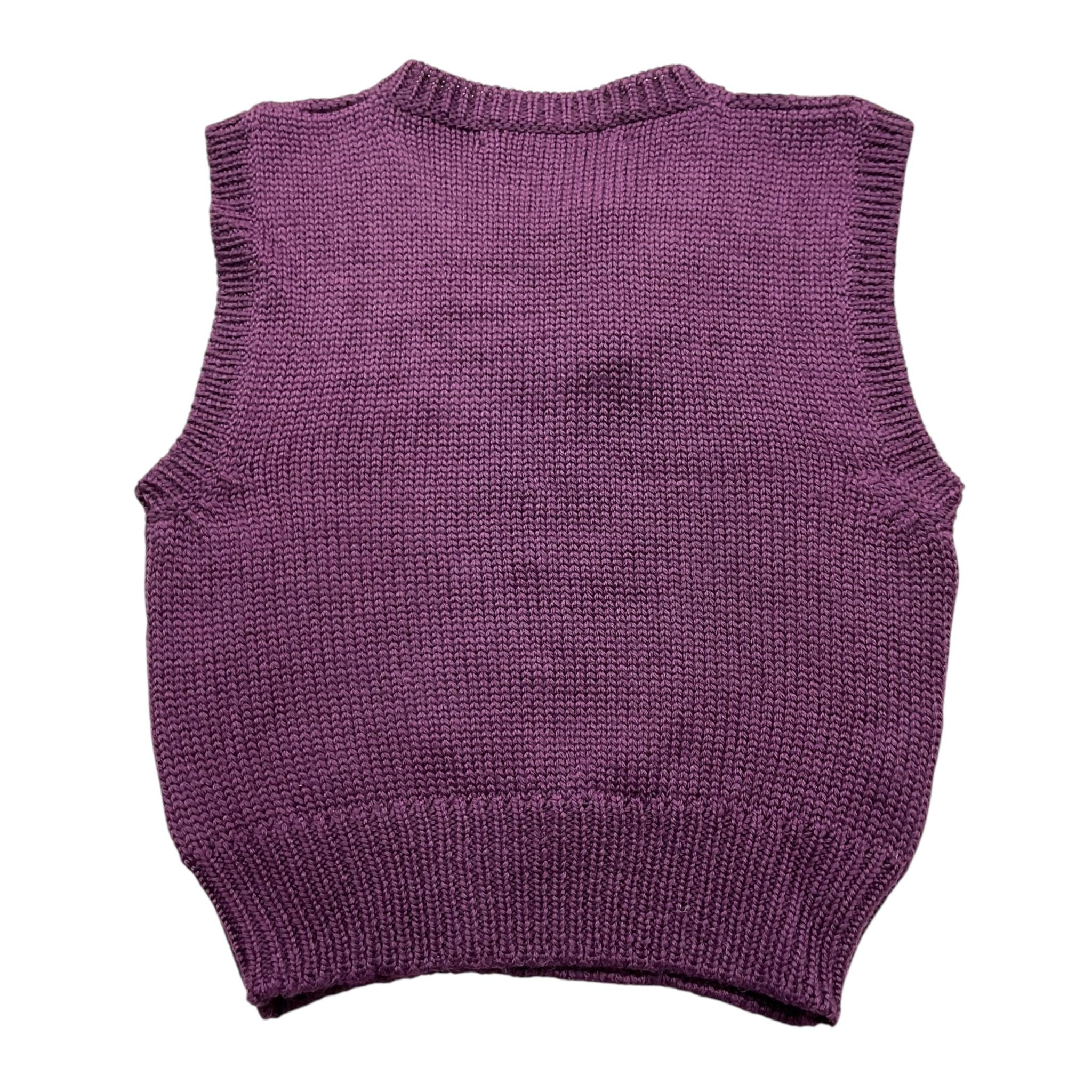 LA STUPENDERIA gilet tinta unita in maglia Viola per Neonata WJGL42X VIOLA LA STUPENDERIA