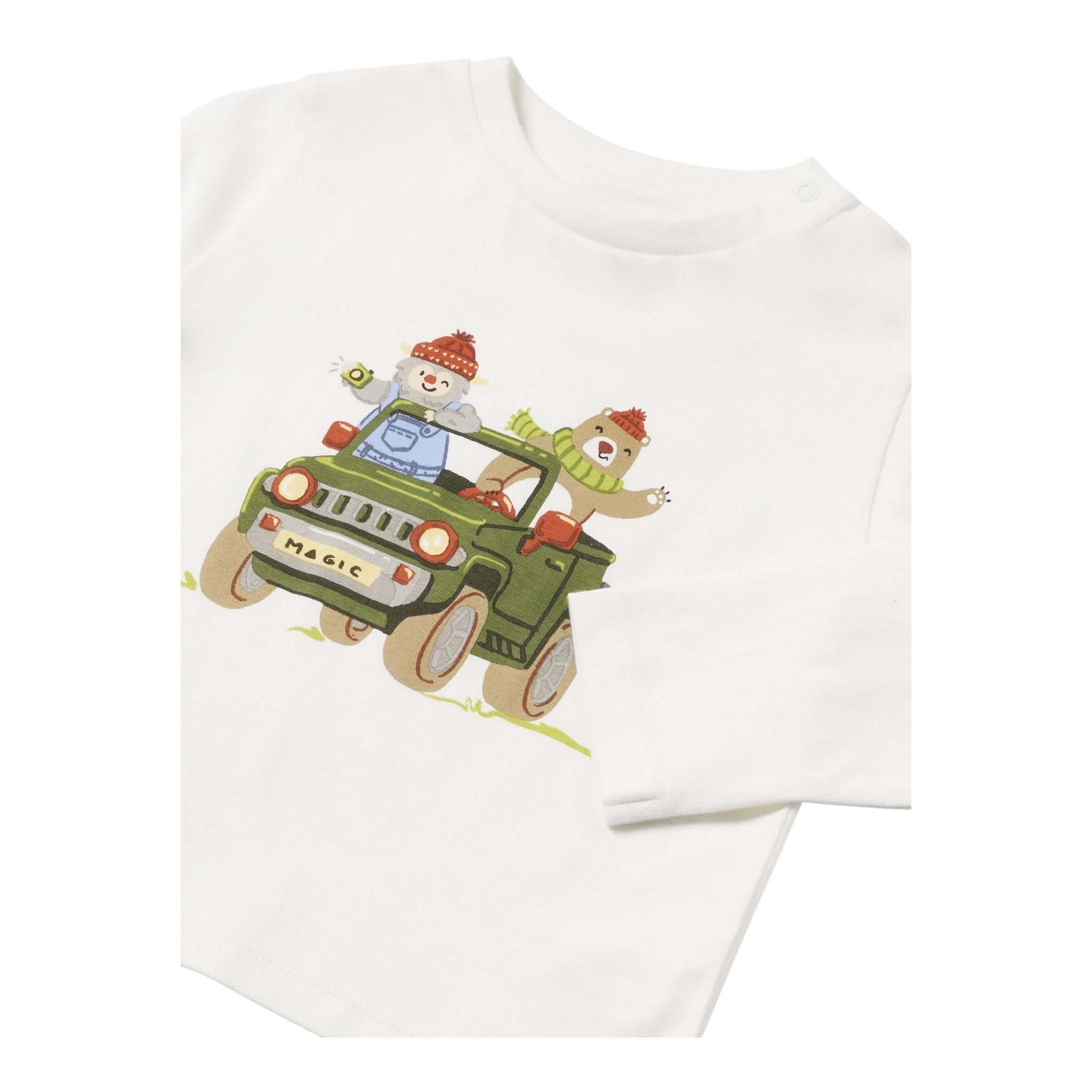 MAYORAL shirt girocollo tinta unita con stampa in contrasto Bianco per Bambino 2034XX BIANCO MAYORAL