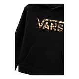 VANS felpa chiusa con cappuccio tinta unita con stampa logo Nero per Bambina VN00K8WBLK NERO VANS
