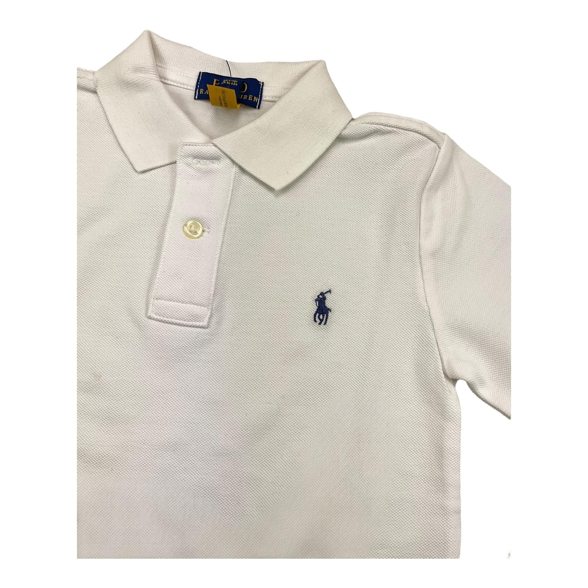 RALPH LAUREN polo manica lunga tinta unita con logo Bianco per Bambino 321703634013 BIANCO RALPH LAUREN