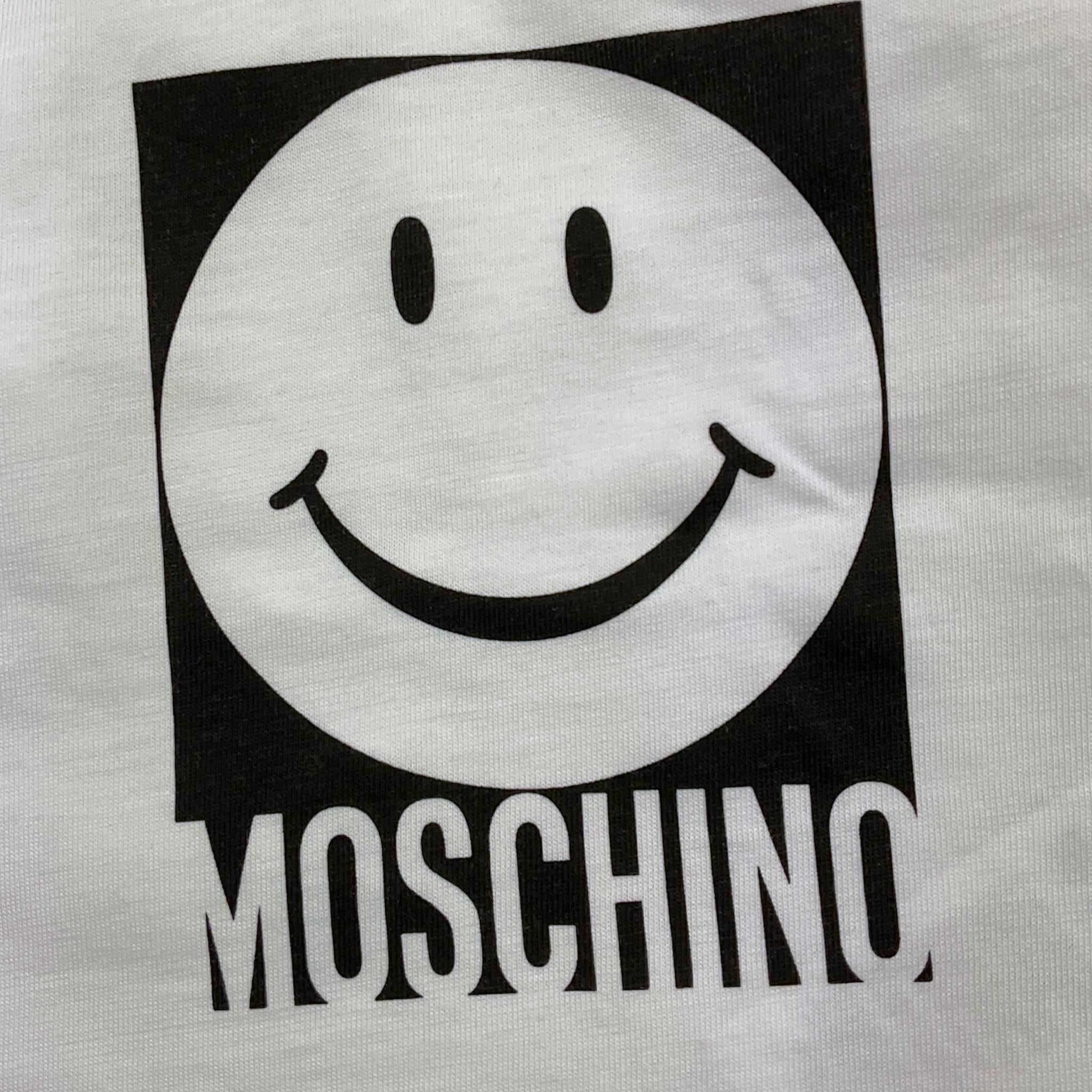 MOSCHINO shirt girocollo tinta unita con stampa Bianco per Neonato MUO014 BIANCO MOSCHINO
