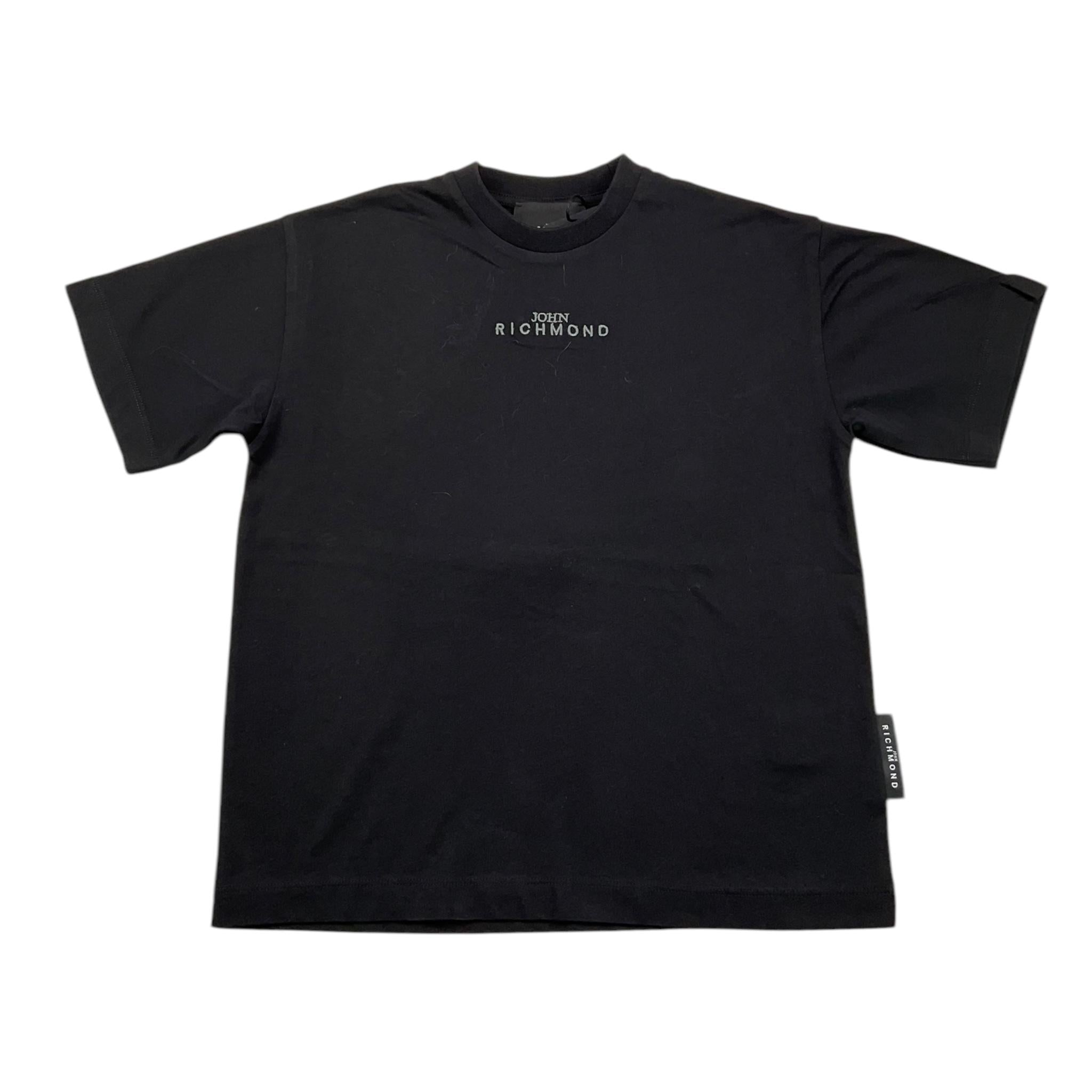 JOHN RICHMOND t-shirt girocollo tinta unita con stampa logo Nero per Bambino RBA25145TS NERO JOHN RICHMOND