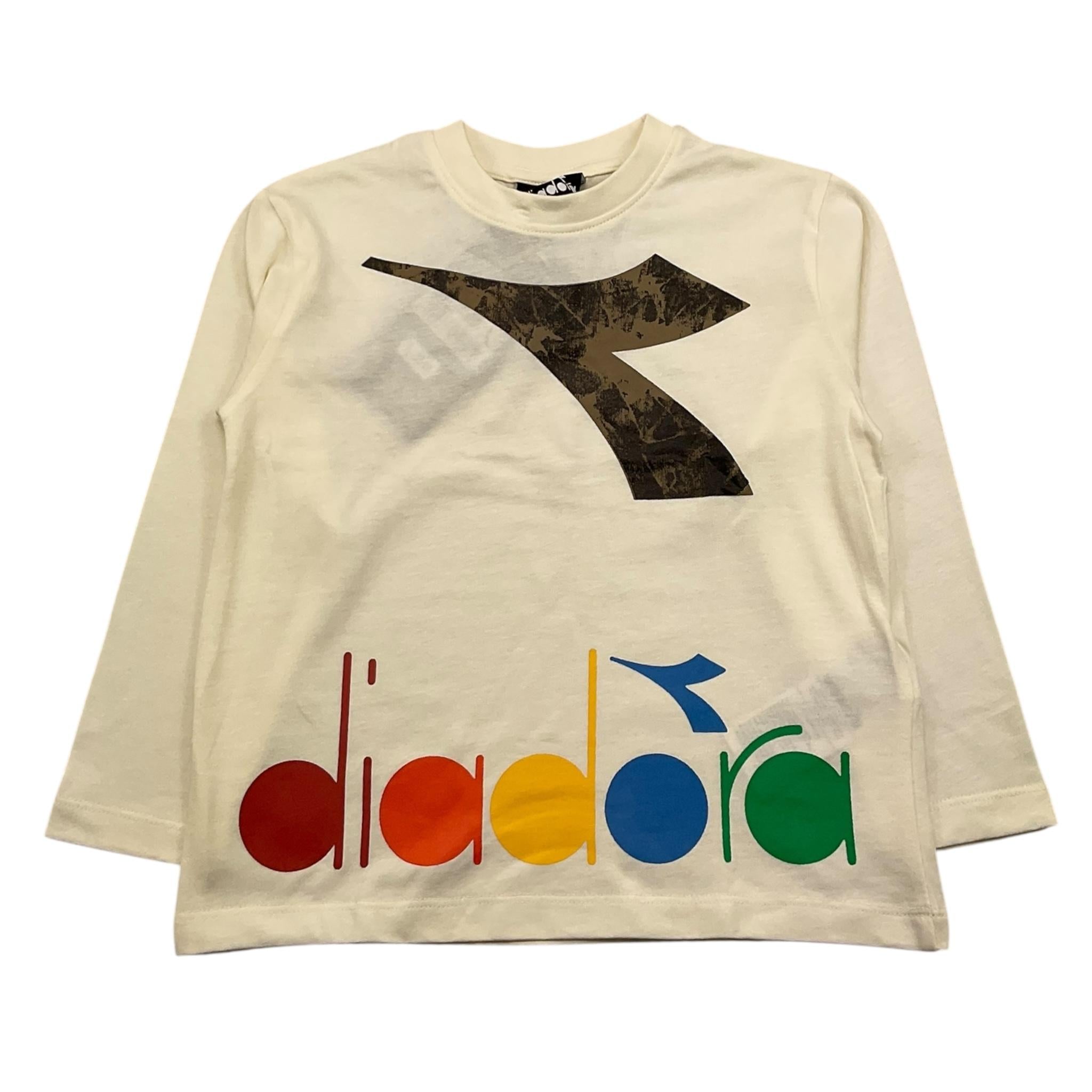 DIADORA shirt girocollo tinta unita cn stampa logo Panna per Bambino F4DIBBTH091 PANNA DIADORA