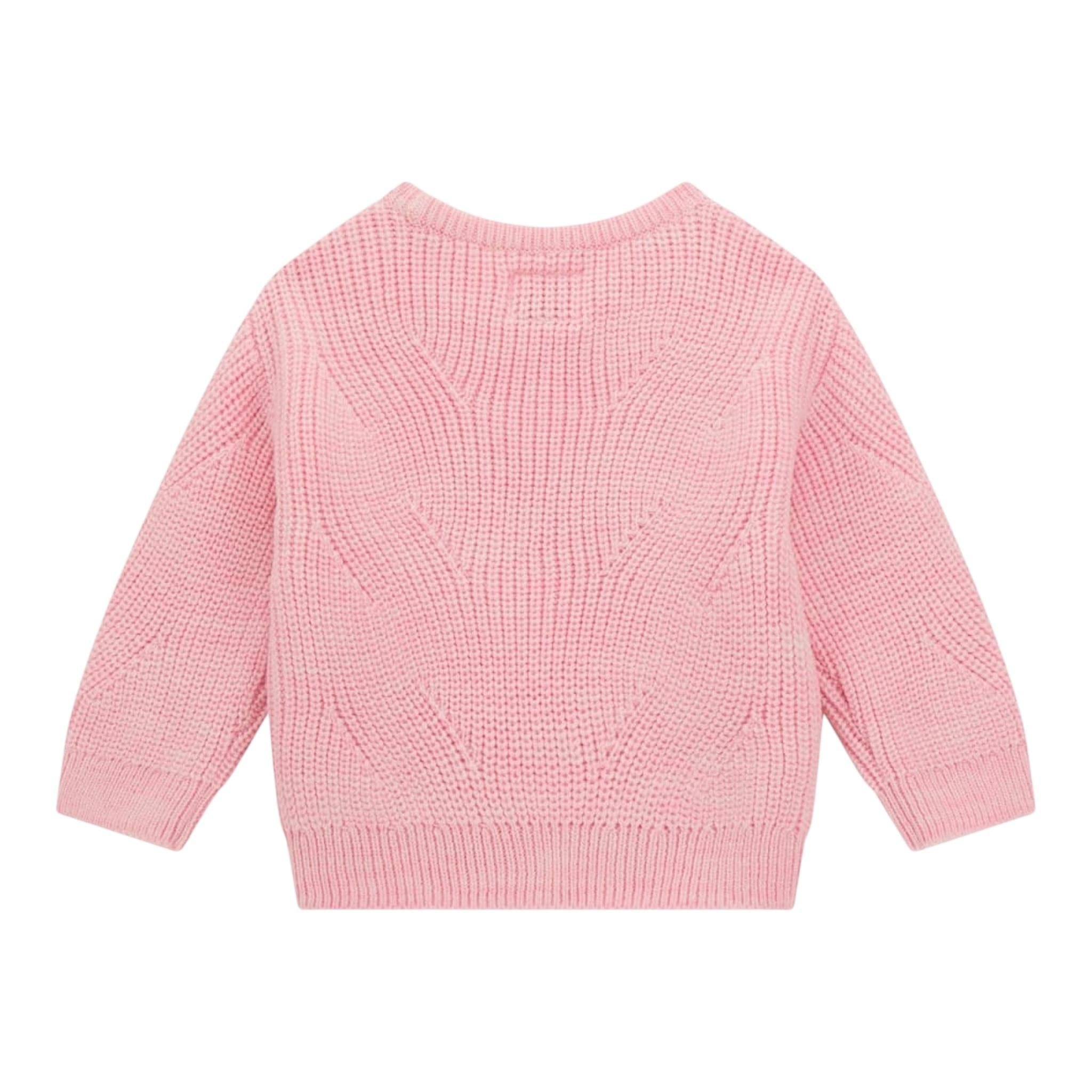 GUESS maglia gircollo tinta unita con ricami Rosa per Bambina K4BR01Z3IC0X ROSA GUESS