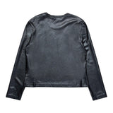 DIESEL shirt girocollo in ecopelle tinta unita Nero per Bambina J02058 NERO DIESEL