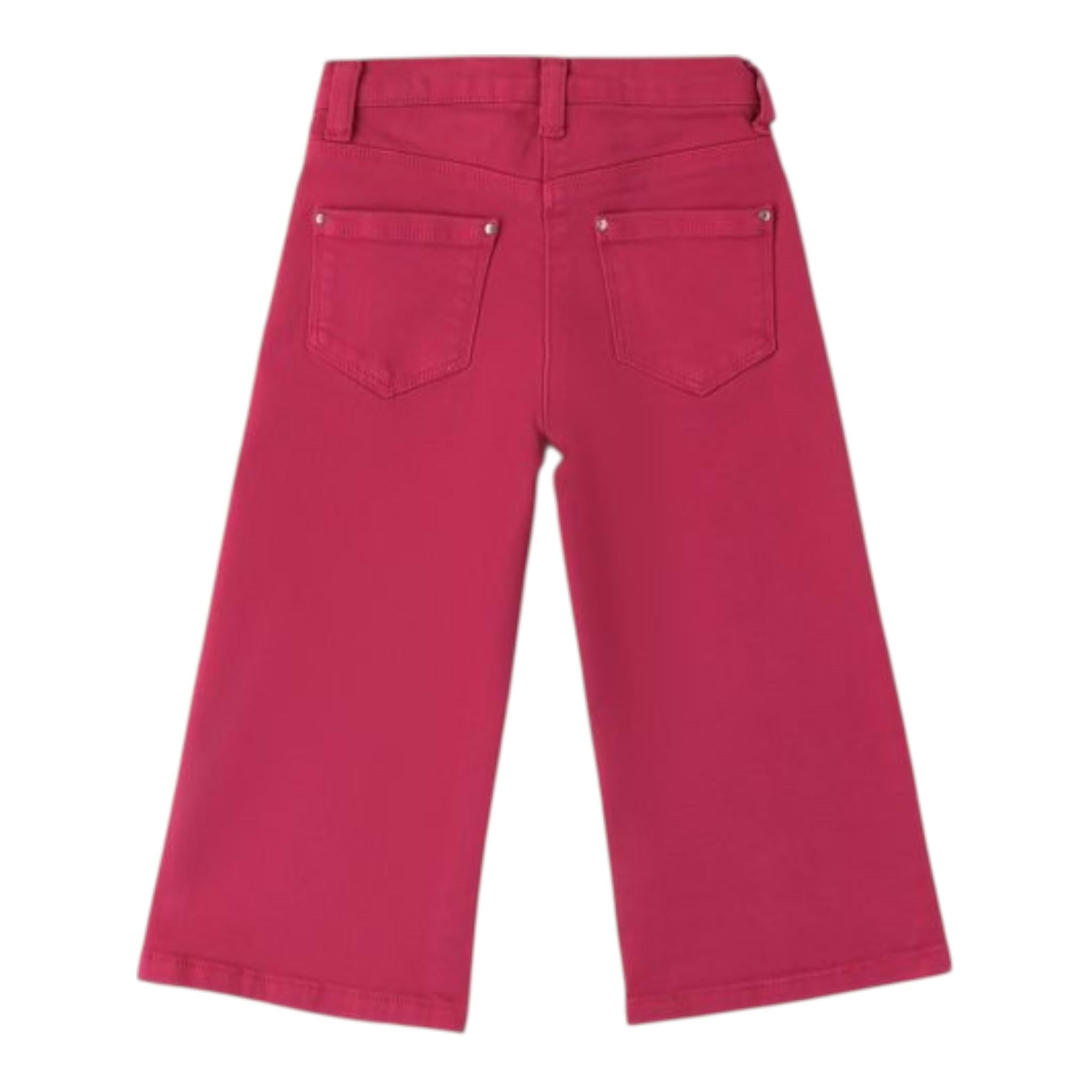 I DO pantalone tinta unita modello palazzo Fuxia per Bambina 4A614 FUXIA I DO