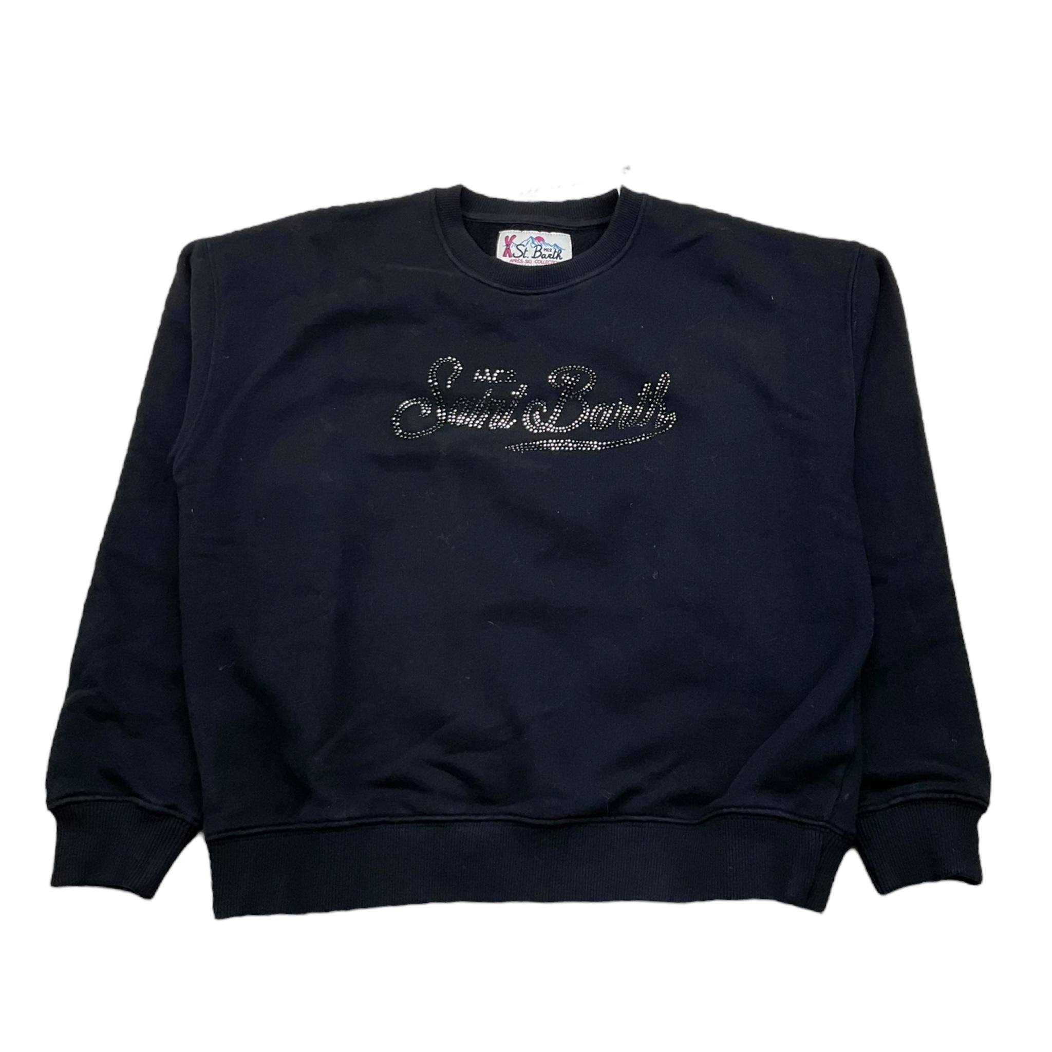 SAINT BARTH felpa girocollo tinta unita con stampa Nero per Bambina BRN0002023 NERO SAINT BARTH
