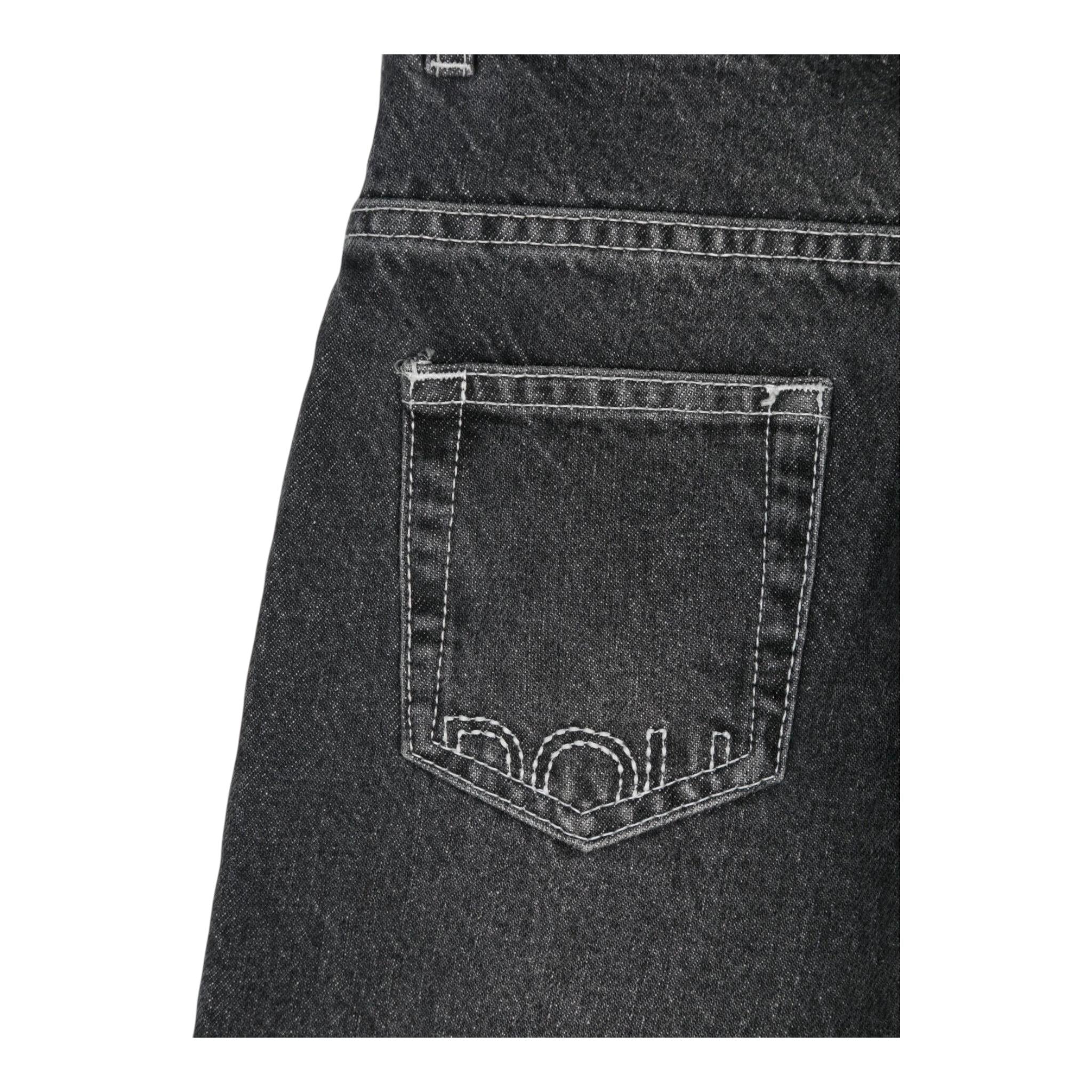 DOU DOU jeans tinta unita con girovita regolabile modello palazzo Nero per Bambina DV6P50X NERO DOU DOU